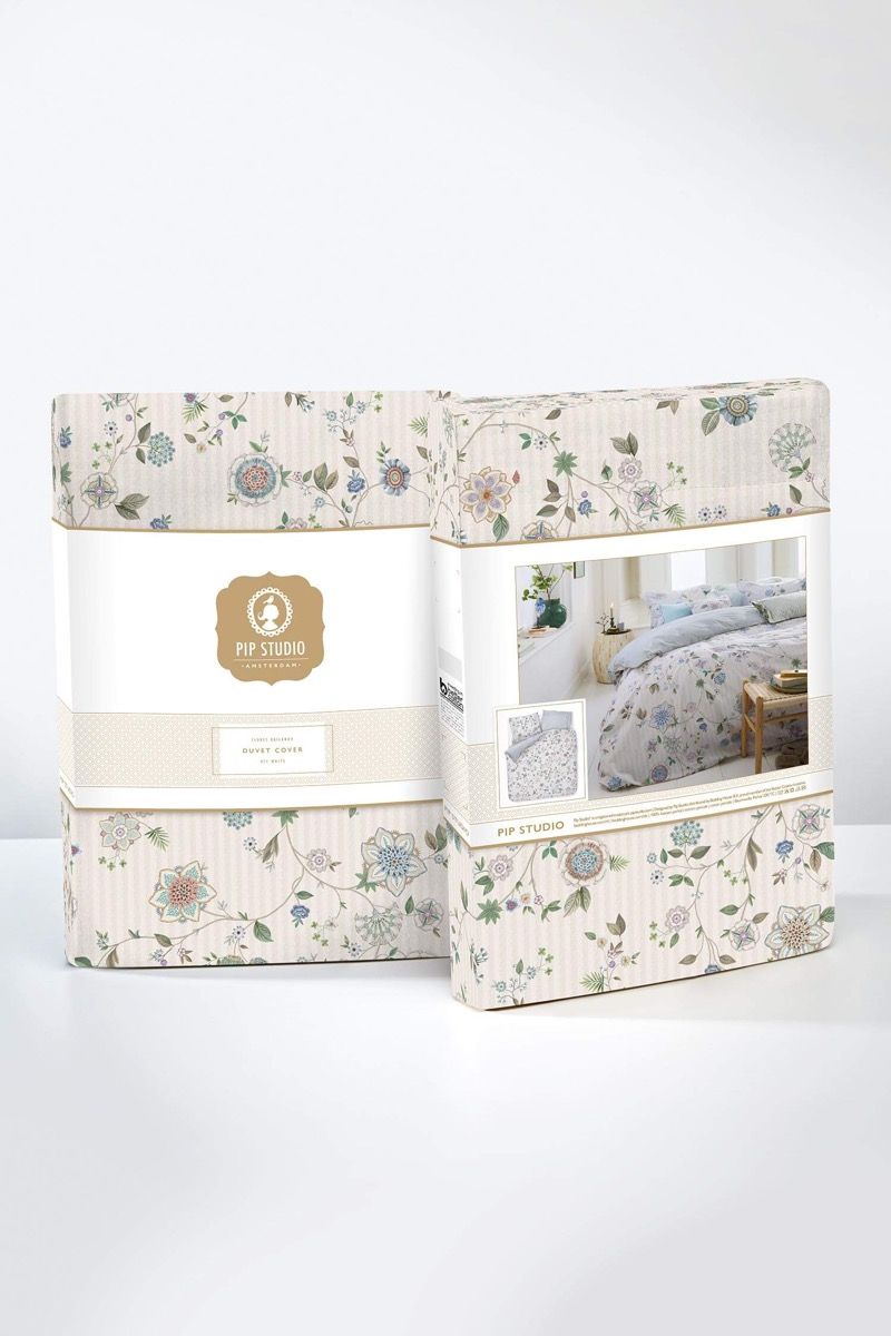 Duvet Cover Set Flores Bailando Off-White