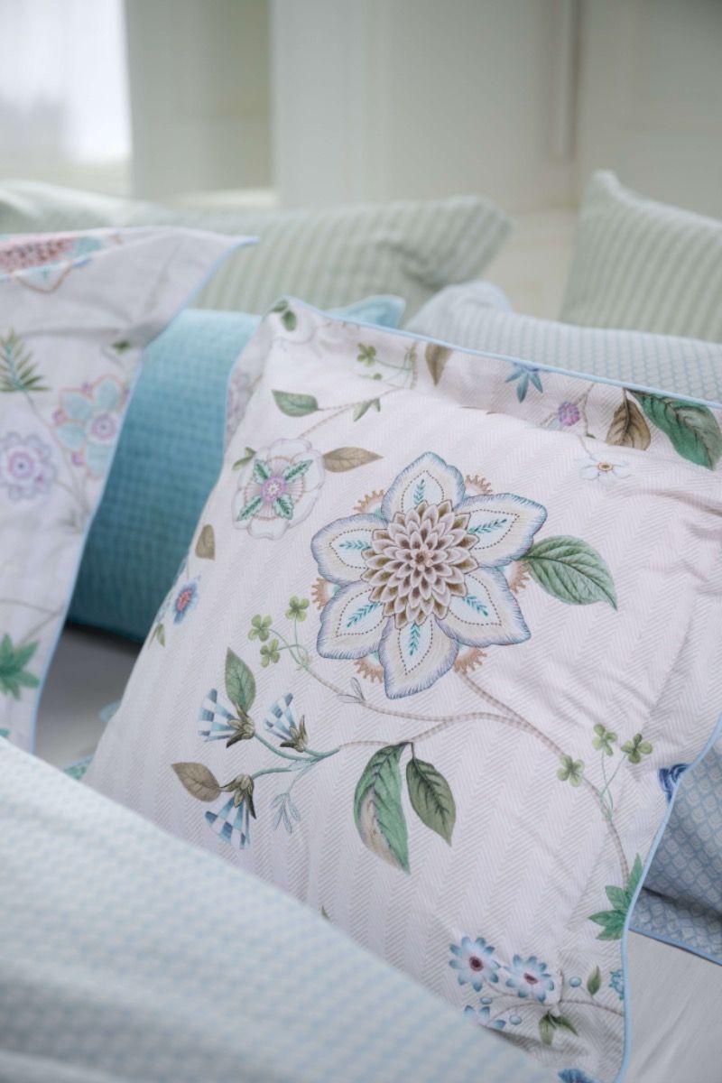 Carré Coussins Décoratifs Flores Bailando Blanc Cassé