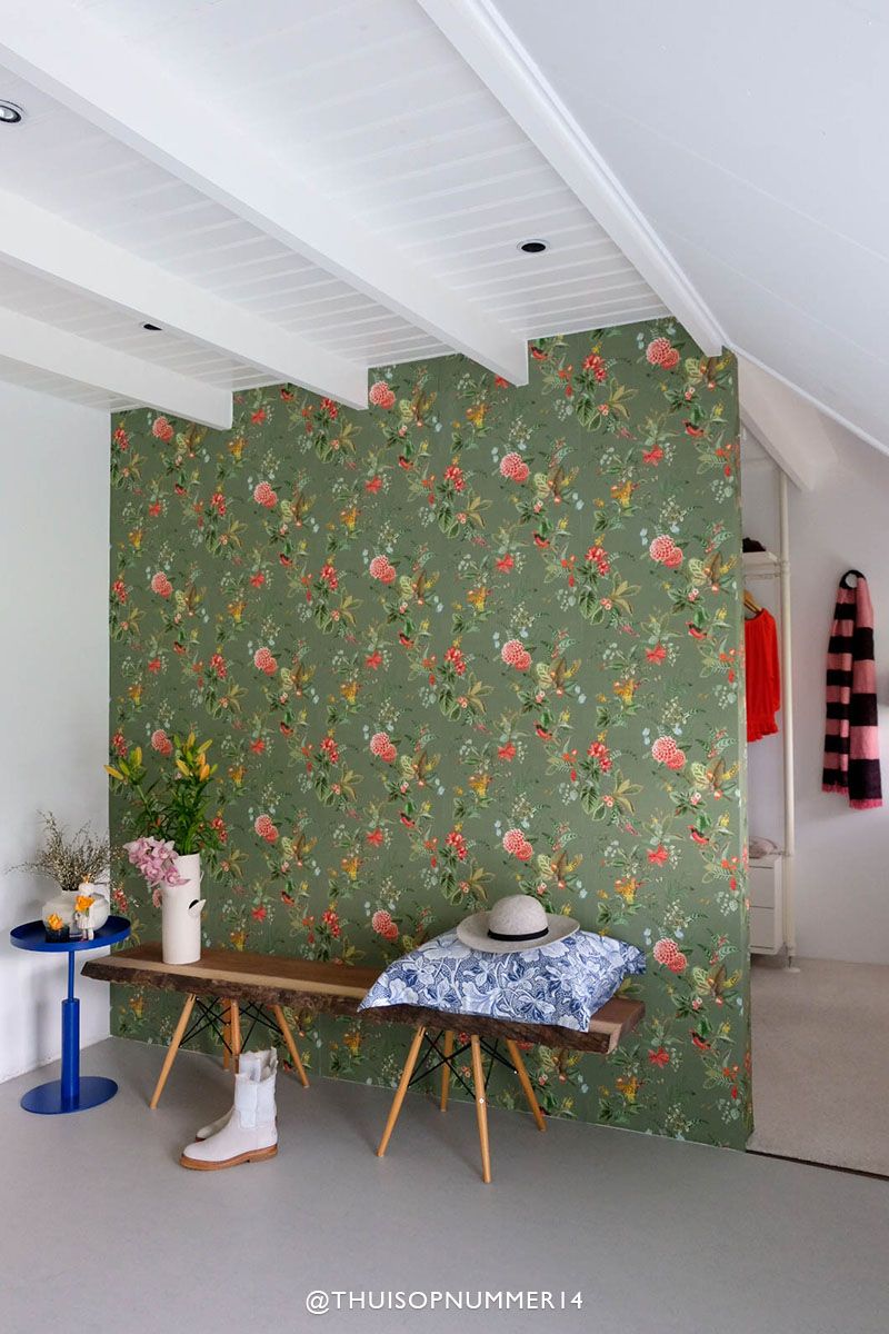 Pip Studio Floris Non-Woven Wallpaper Green