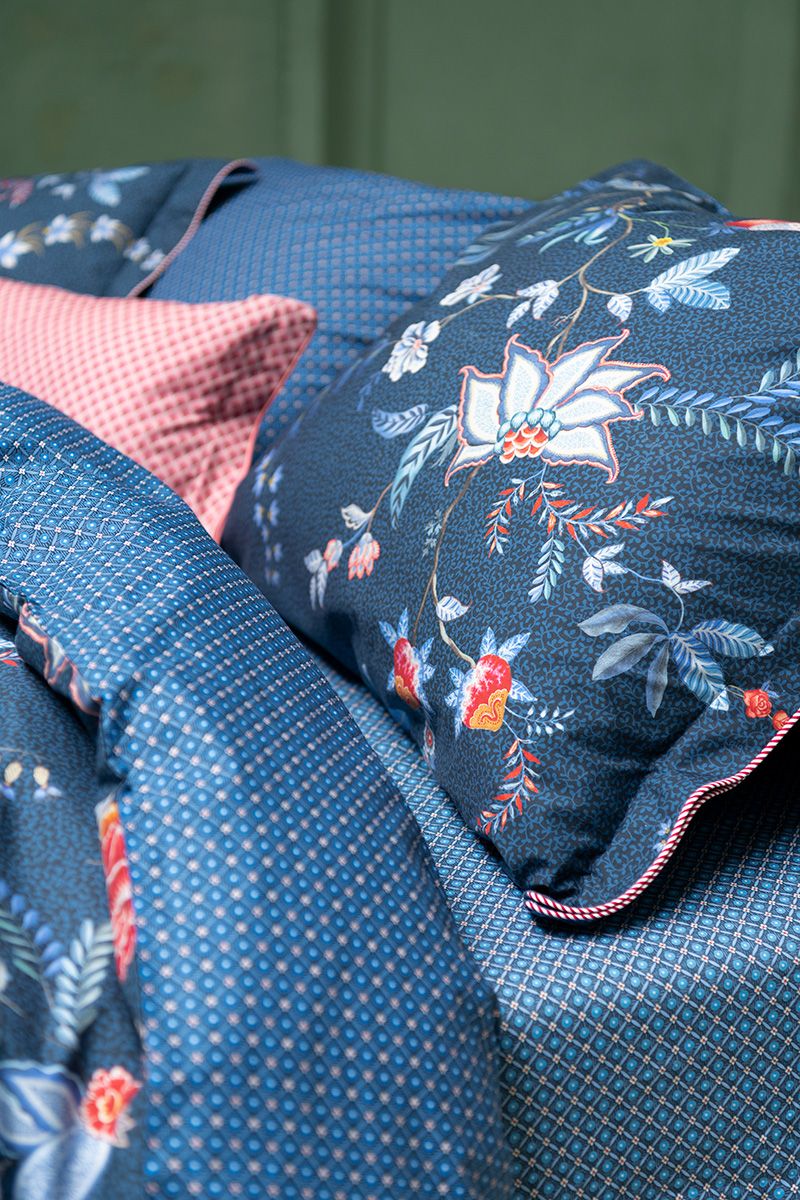 Duvet Cover Set Flower Festival Dark Blue