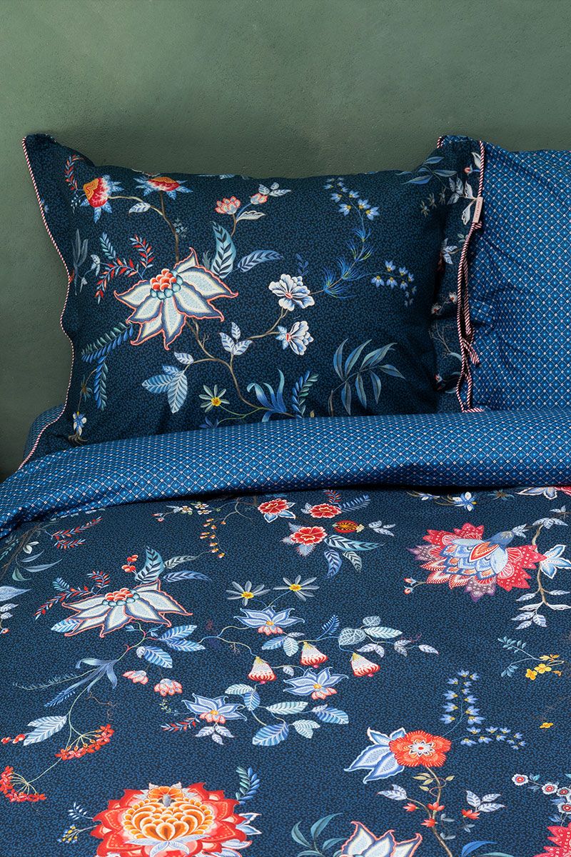 Pillowcase Flower Festival Dark Blue