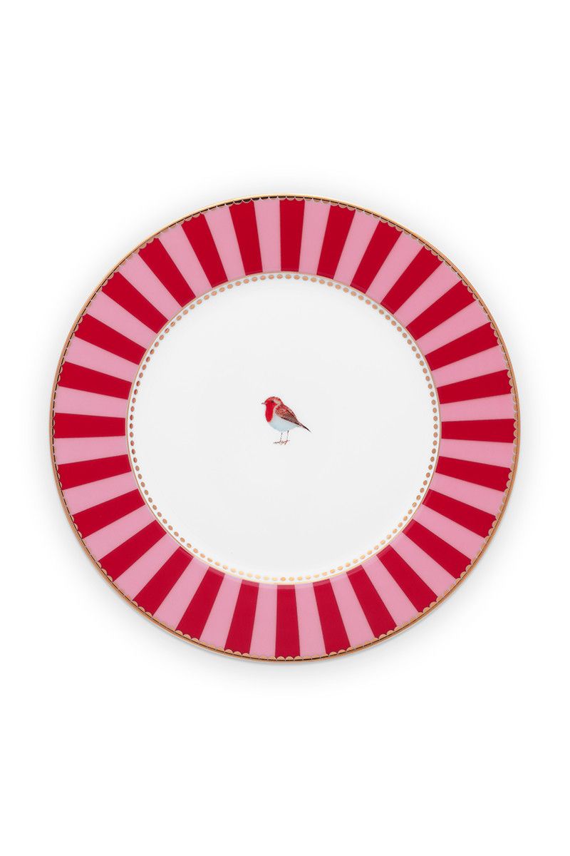 Assiette à Dessert Love Birds en Coloris Rouge/Rose 17 cm