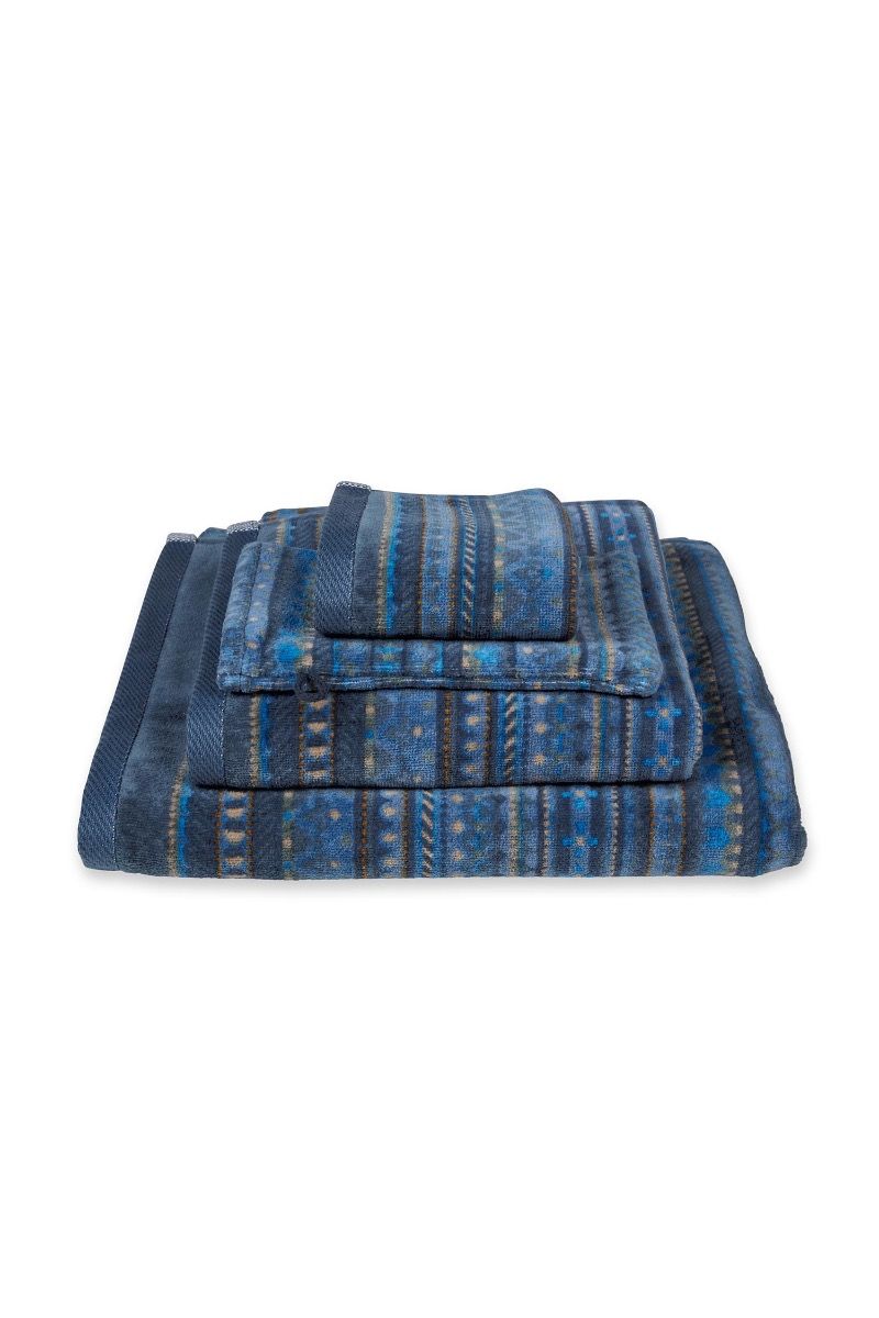 Grande Serviette de Bain Geometric Print Bleu Foncé 70x140cm
