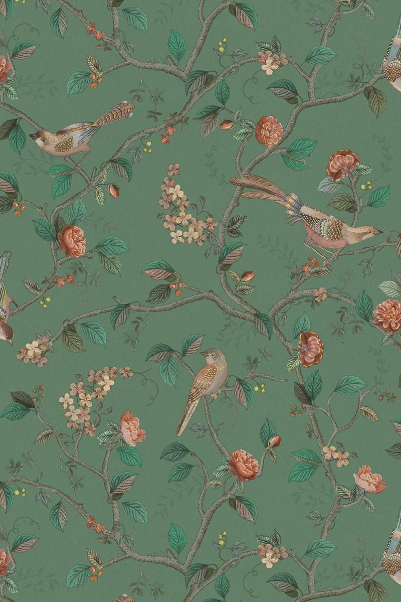 Pip Studio Good Nightingale Non-Woven Wallpaper Green