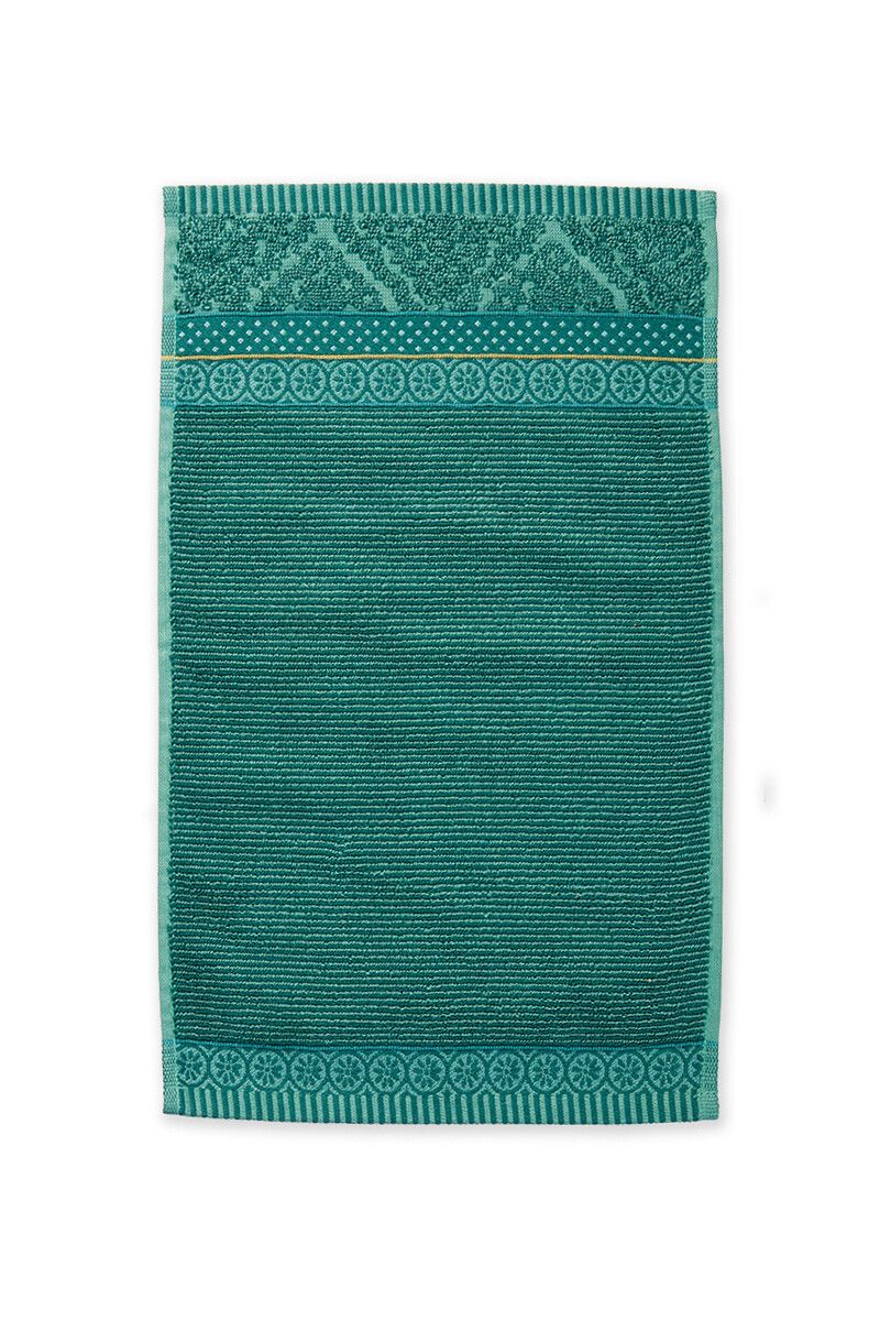 Lot de 3 Serviettes Invité Soft Zellige en Coloris Vert 30 x 50 cm