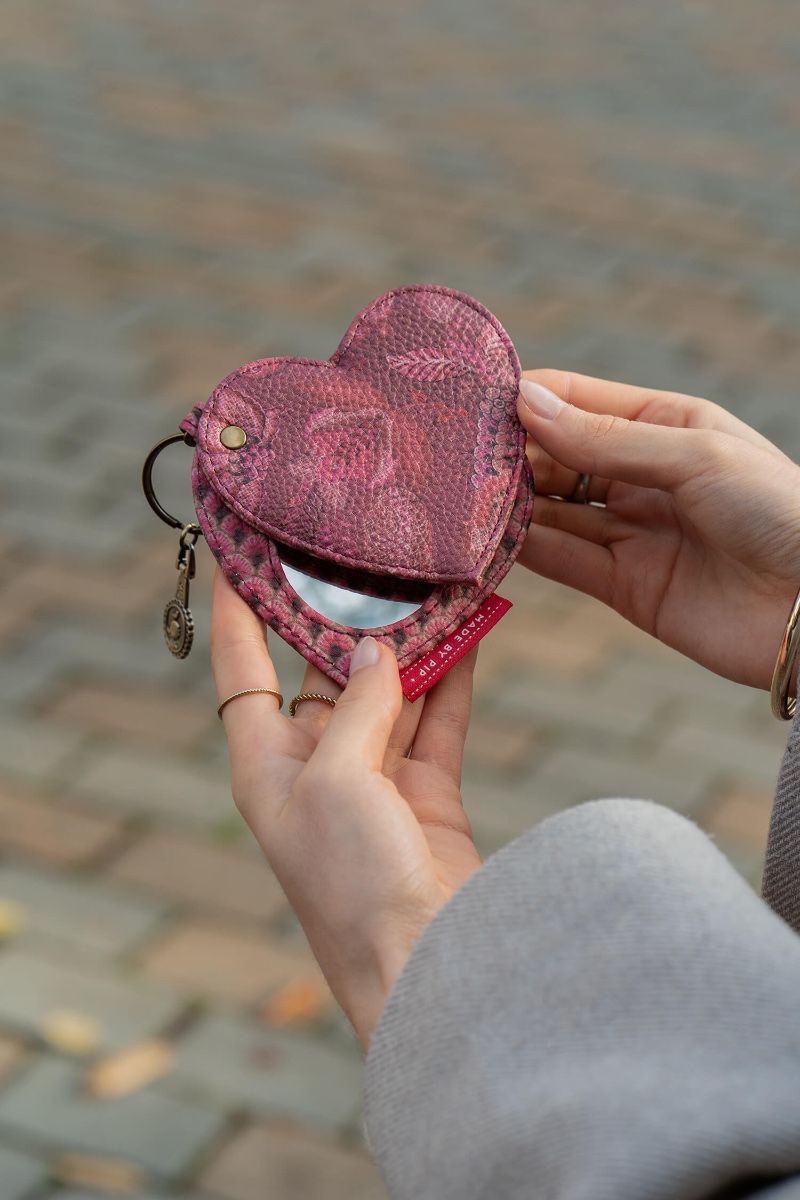 Spiegel-Schlüsselanhänger Kyoto Festival Dunkelrosa