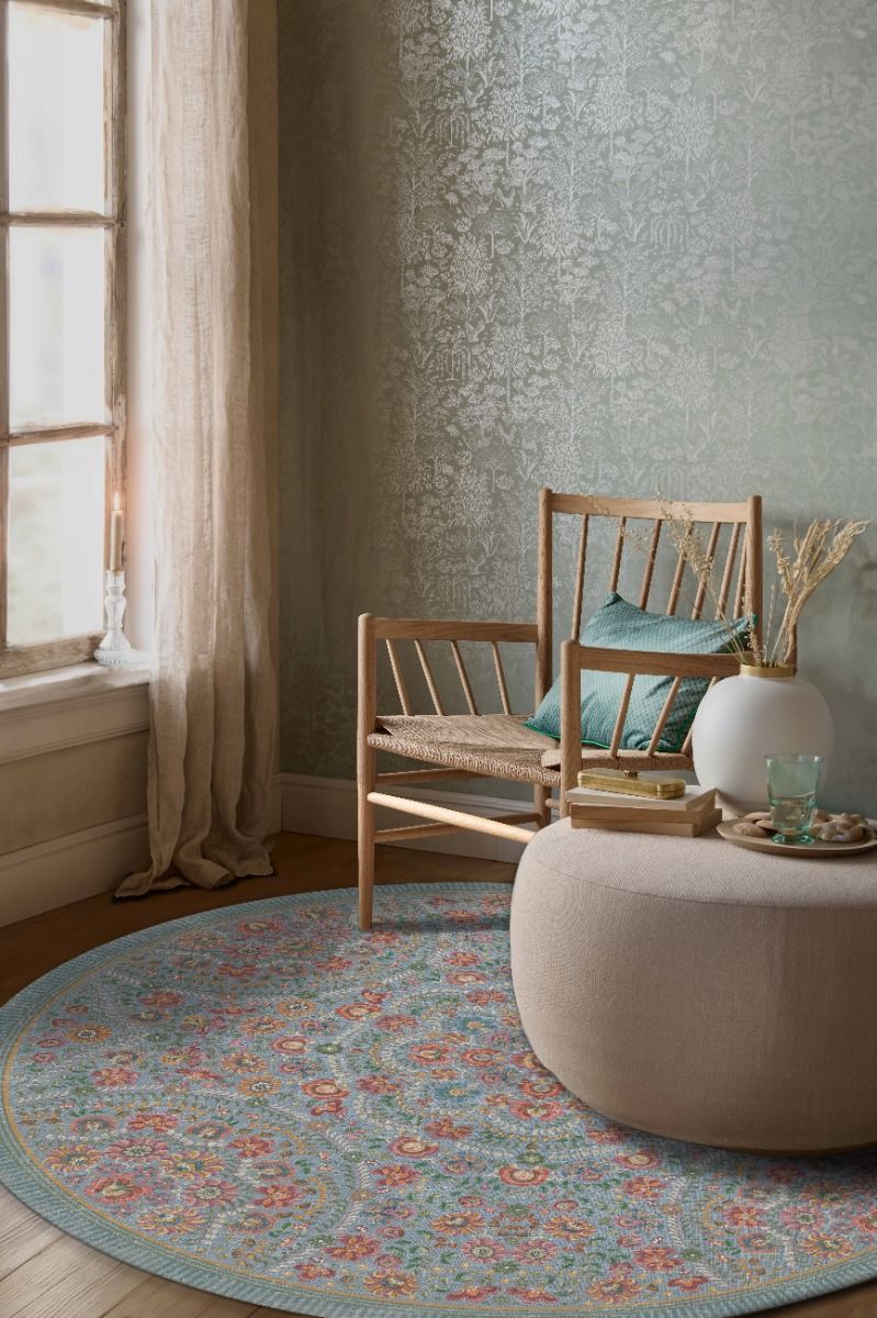 Tapis Rond Il Ricamo by Pip Bleu Clair