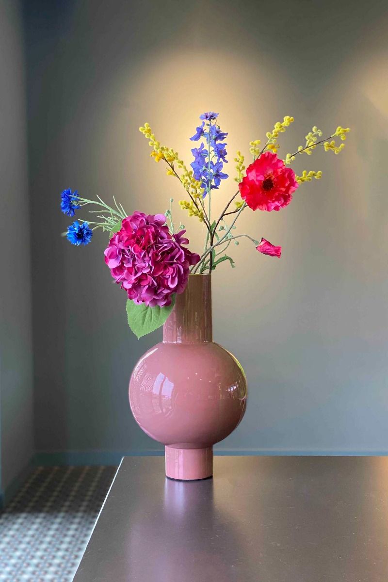 Vase en Métal en Coloris Rose 40 cm