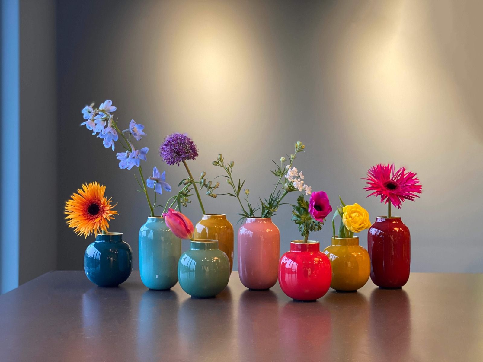 Vase Ovale en Métal en Coloris Jaune 14 cm