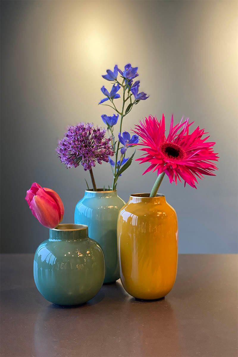 Runde Mini Vase Grün 10 cm