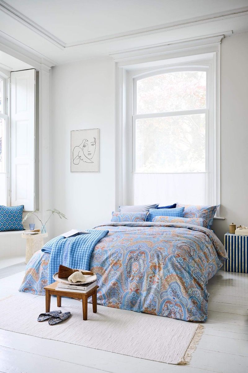 Bettbezugsset Jabali Flower Blau