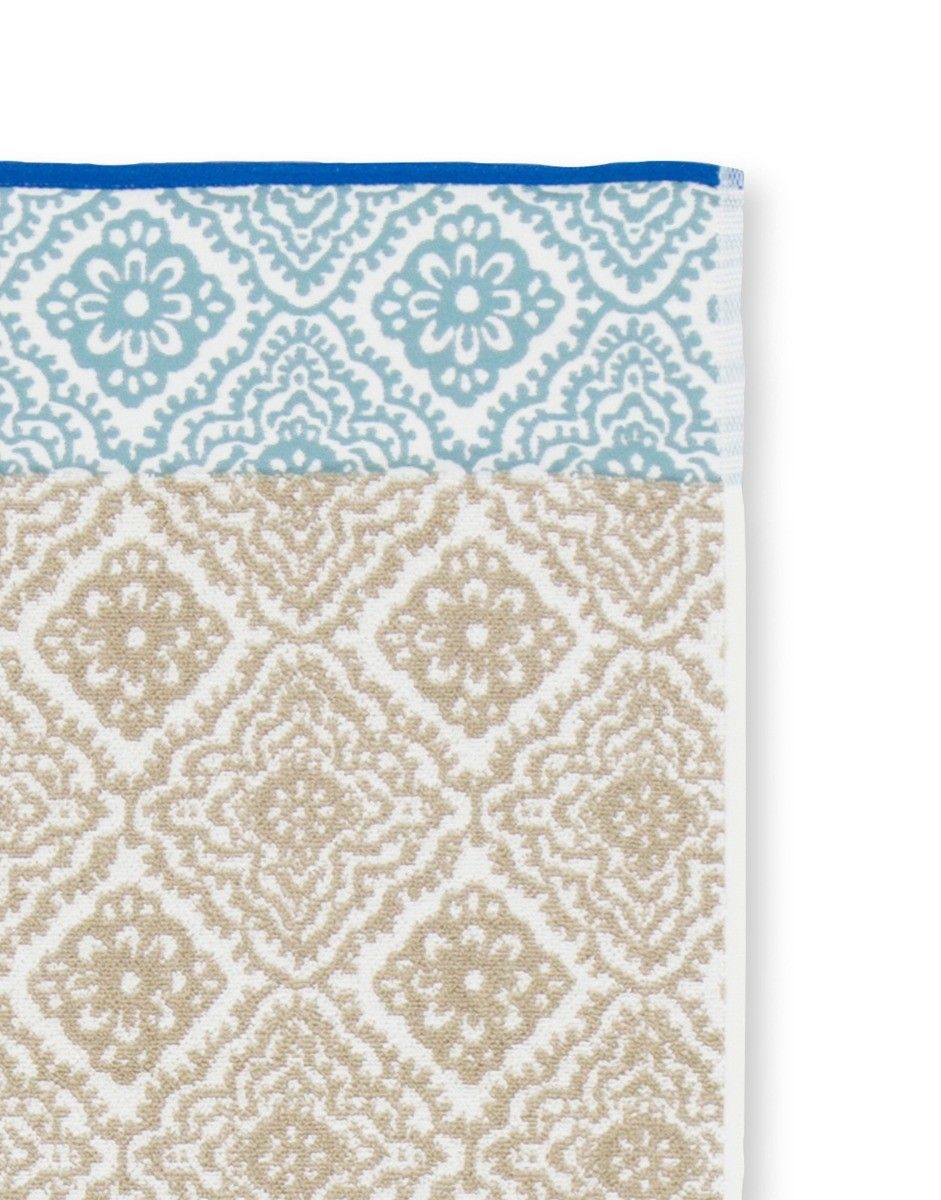 Large Bath towel Jacquard Check Khaki 70x140 cm