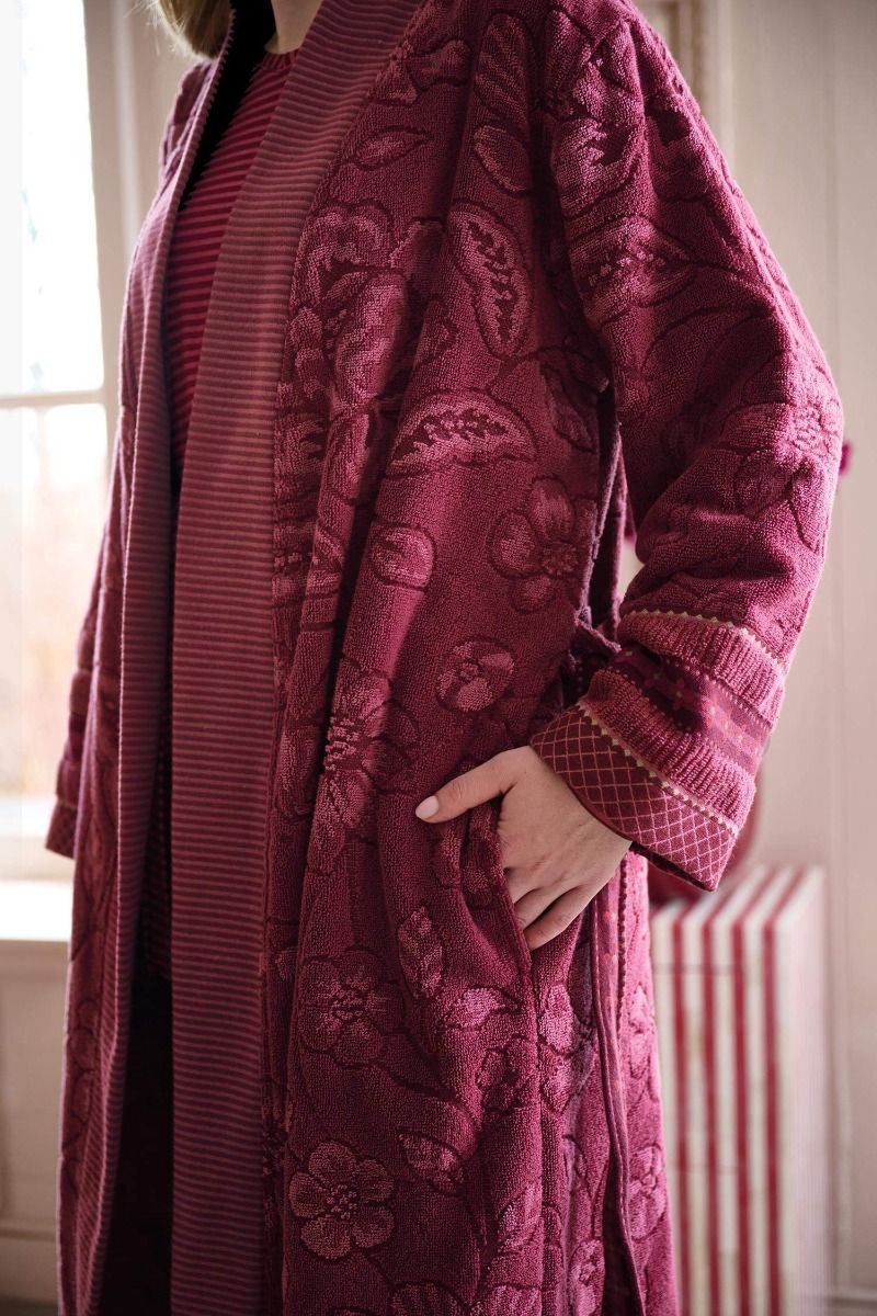 Peignoir Jasmin Jacquard Rose foncé