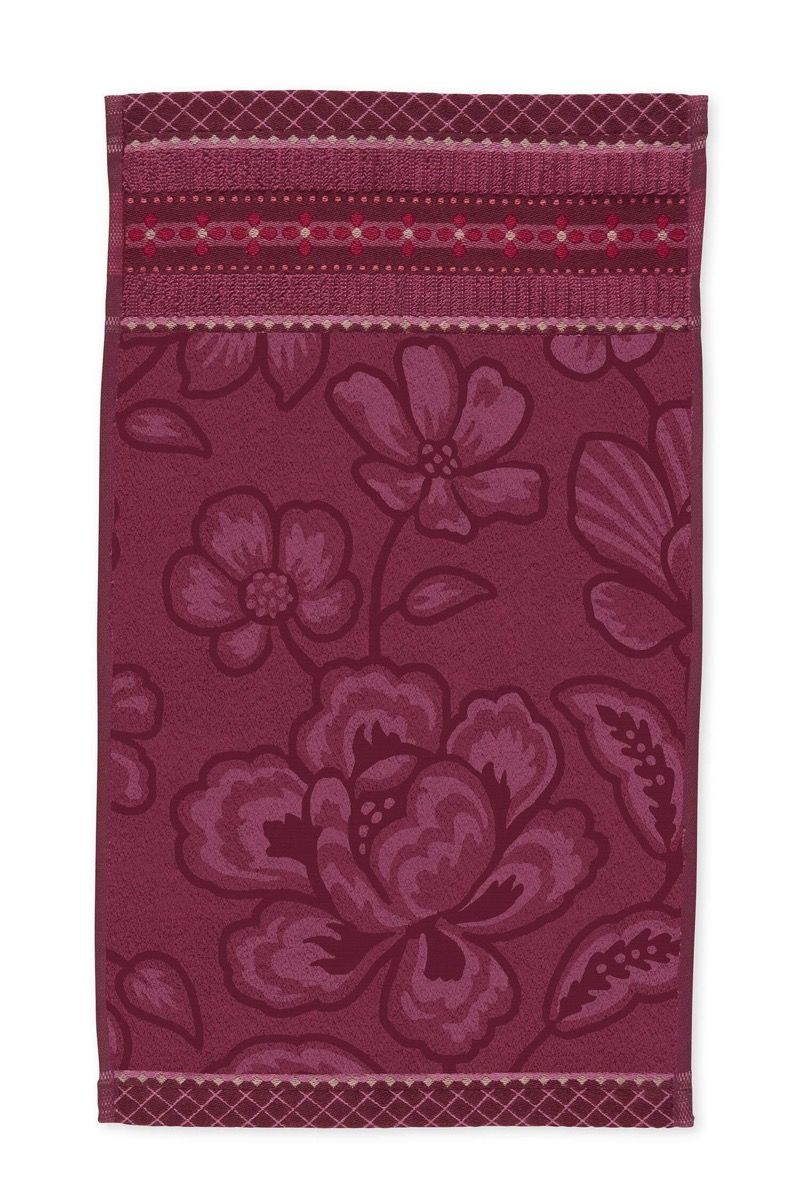 Guesttowel Set/3 Jasmin Jacquard Dark Pink 30x50cm