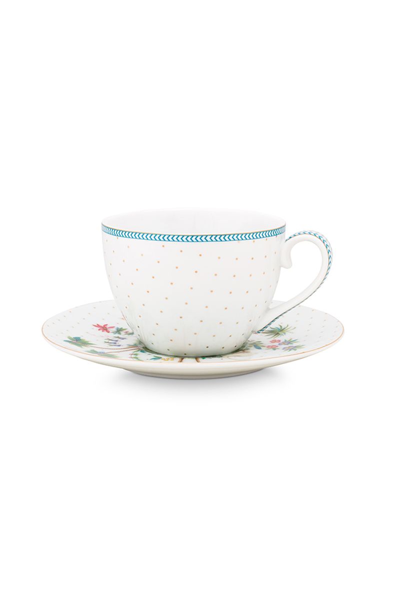 Jolie Cappuccino Tasse & Untertasse Dots Gold