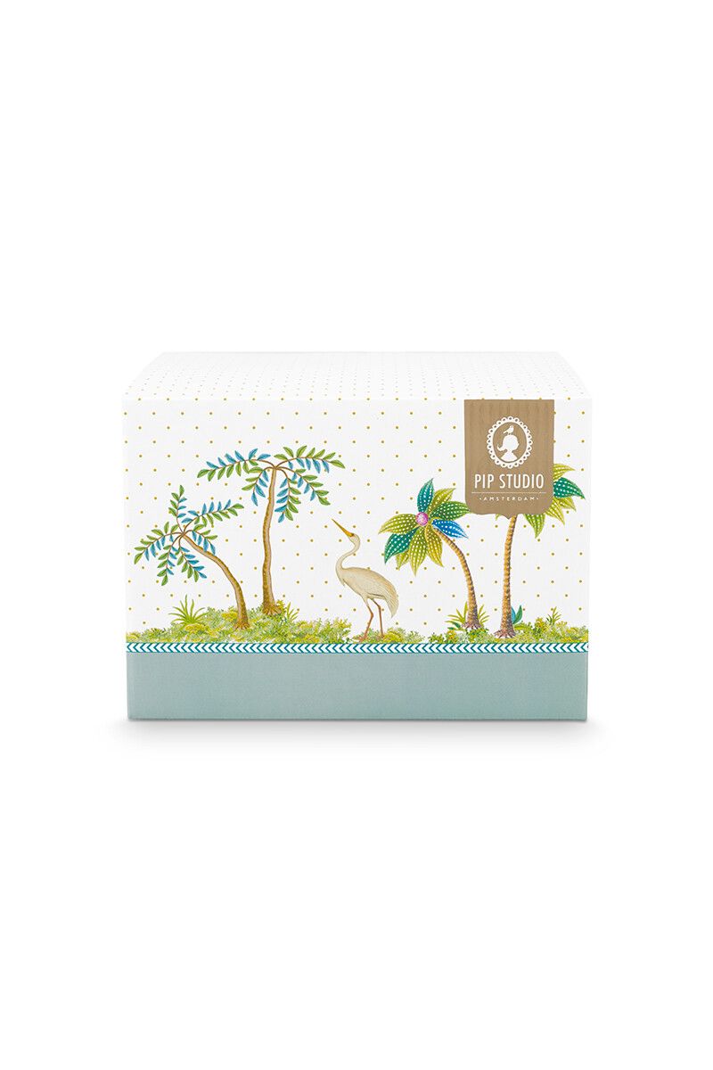 Set/2 Mokken Groot Jolie Stippen Goud Blauw