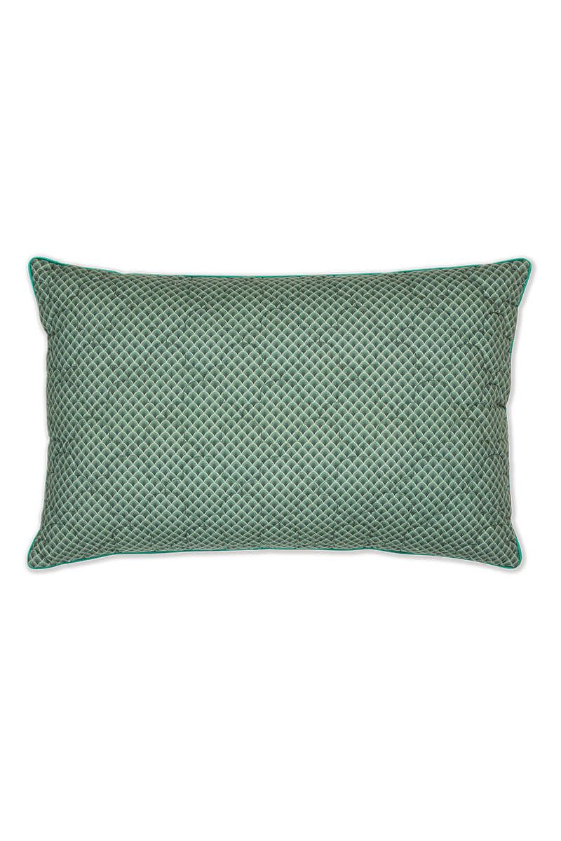 Rechteckige Zierkissen Quilted Kawai Flower Dunkelgrün