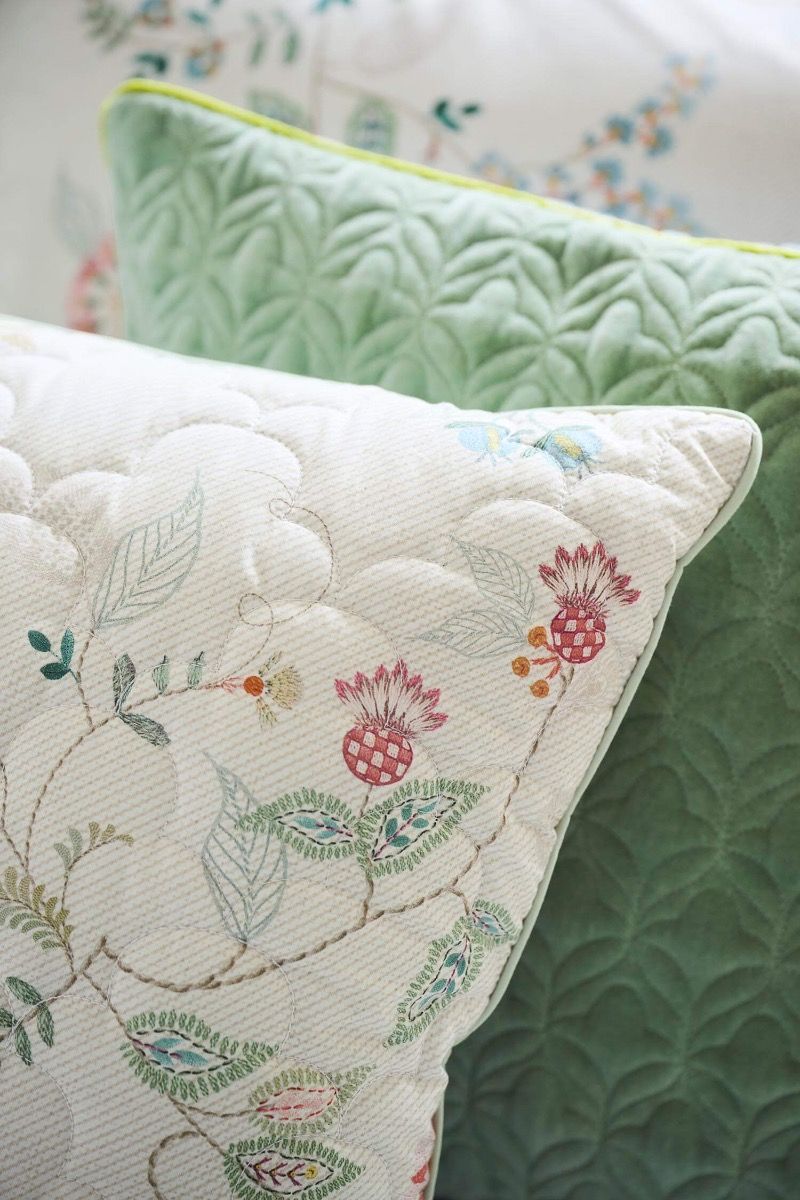 Quilted Zierkissen Kili Flower Weiss