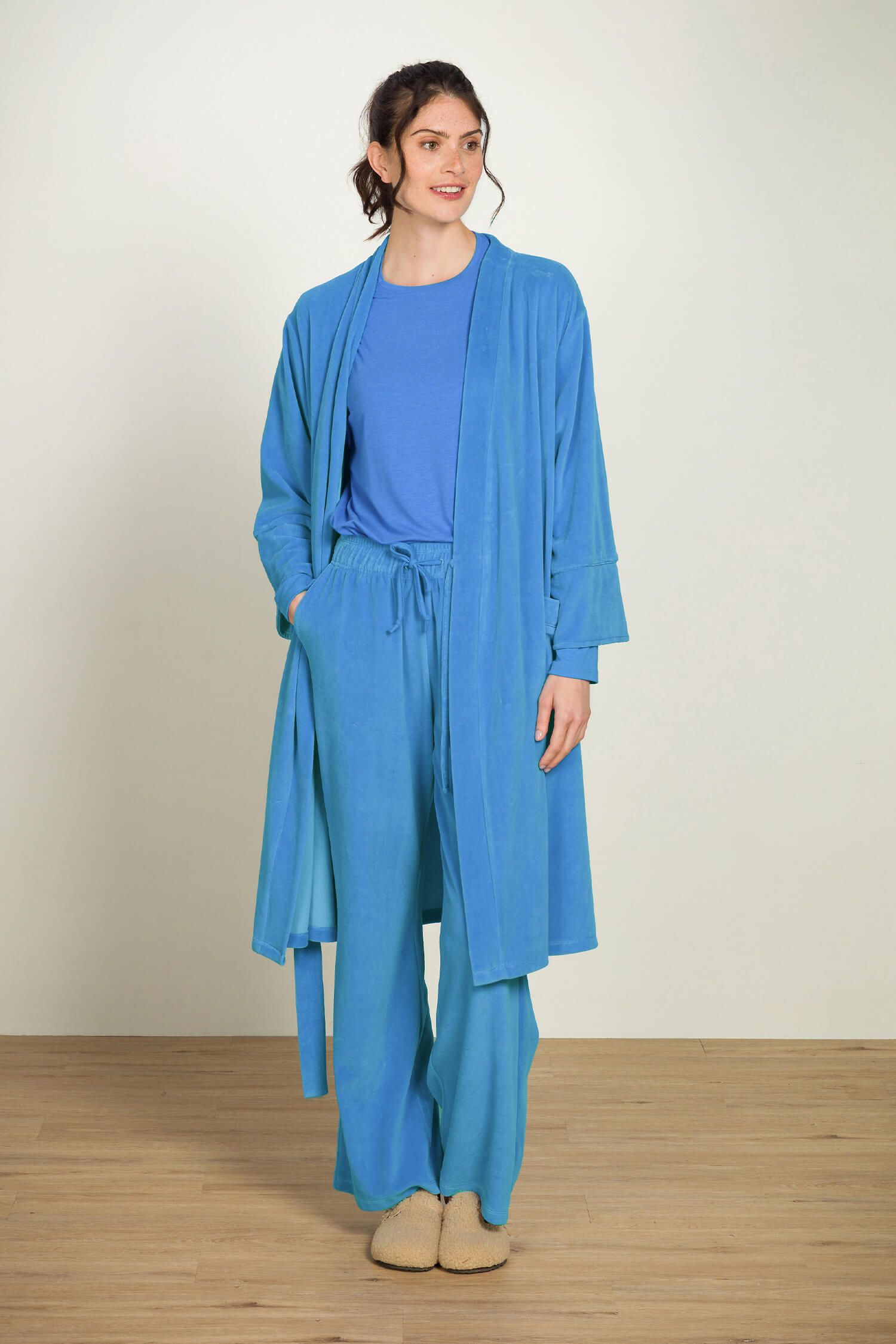 Naomi Kimono Velvet Blauw