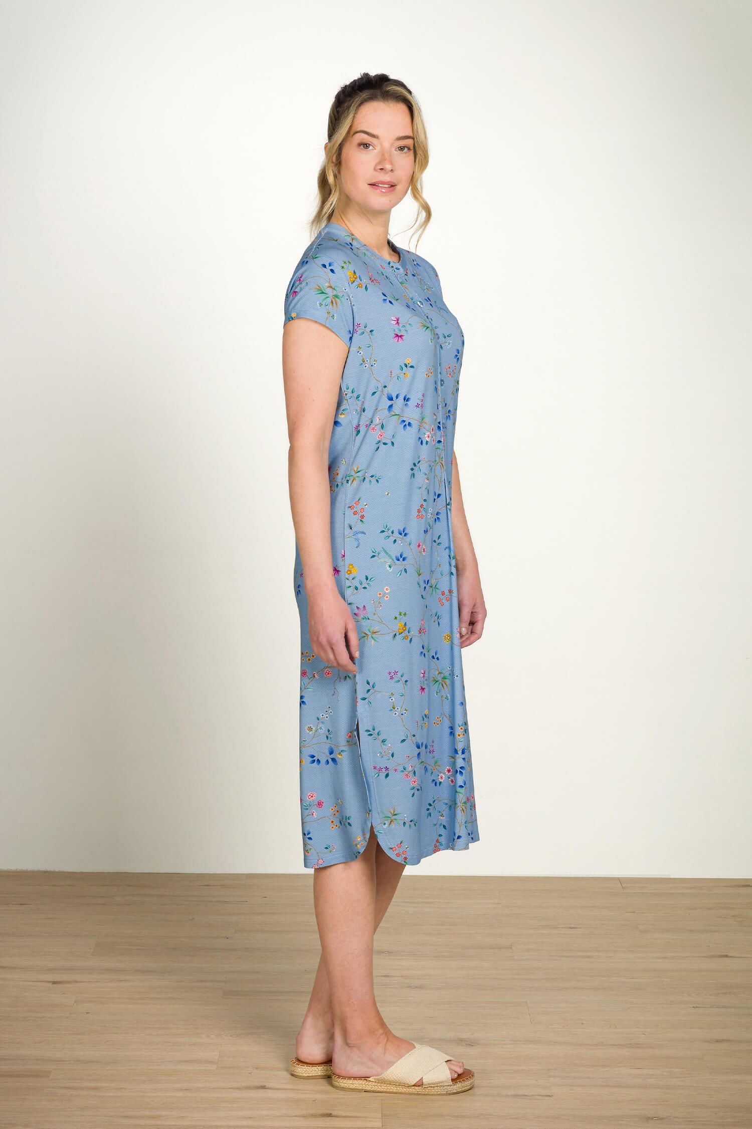 Dalia Nachthemd Korte Mouw Delhi Dreams Blauw