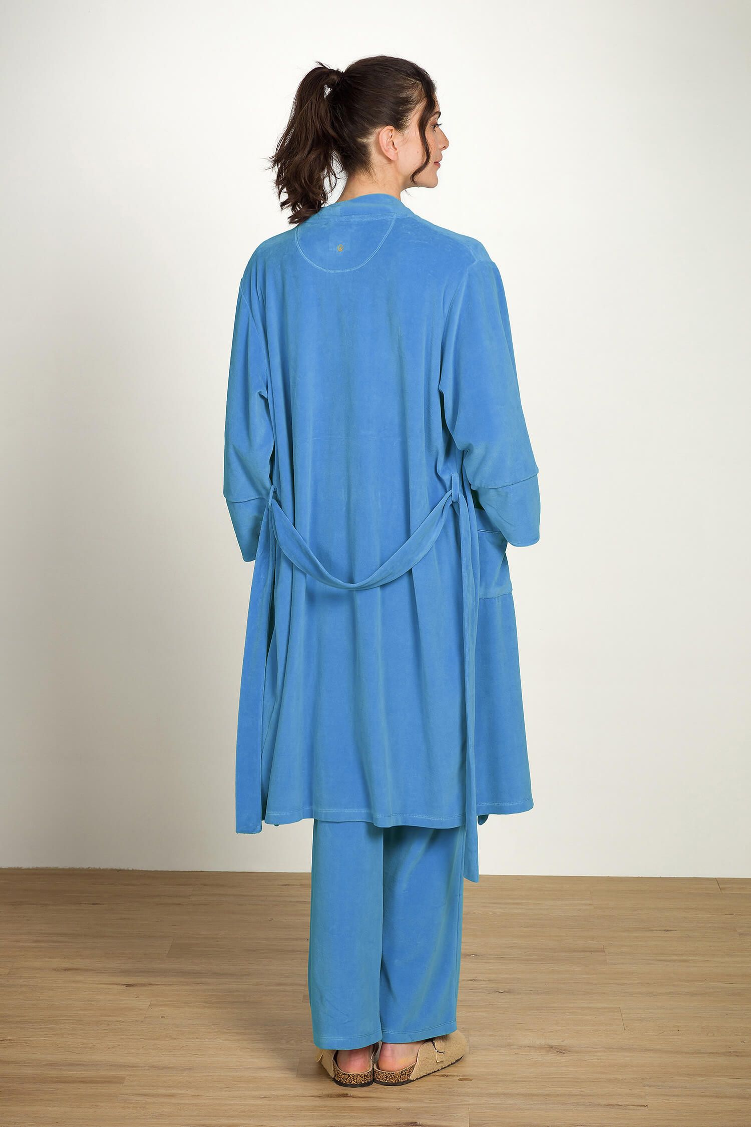 Naomi Kimono Velvet Blauw