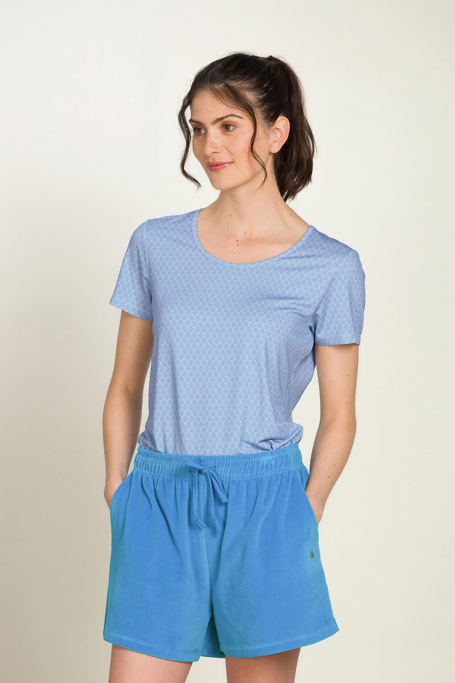 Tilly Top Korte Mouw Thousand Leaves Blauw