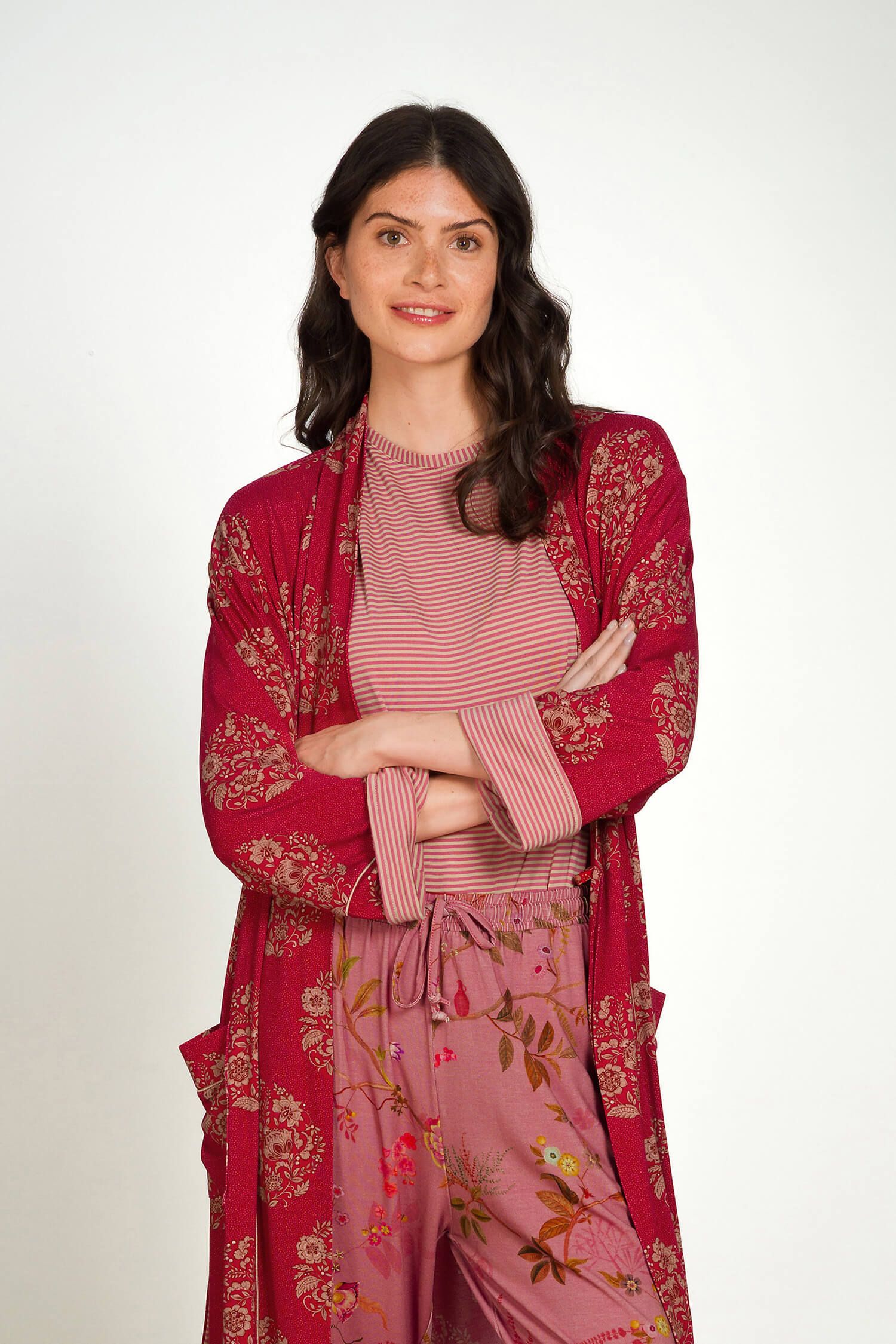 Tatum Top Korte Mouw Little Sumo Stripe Roze