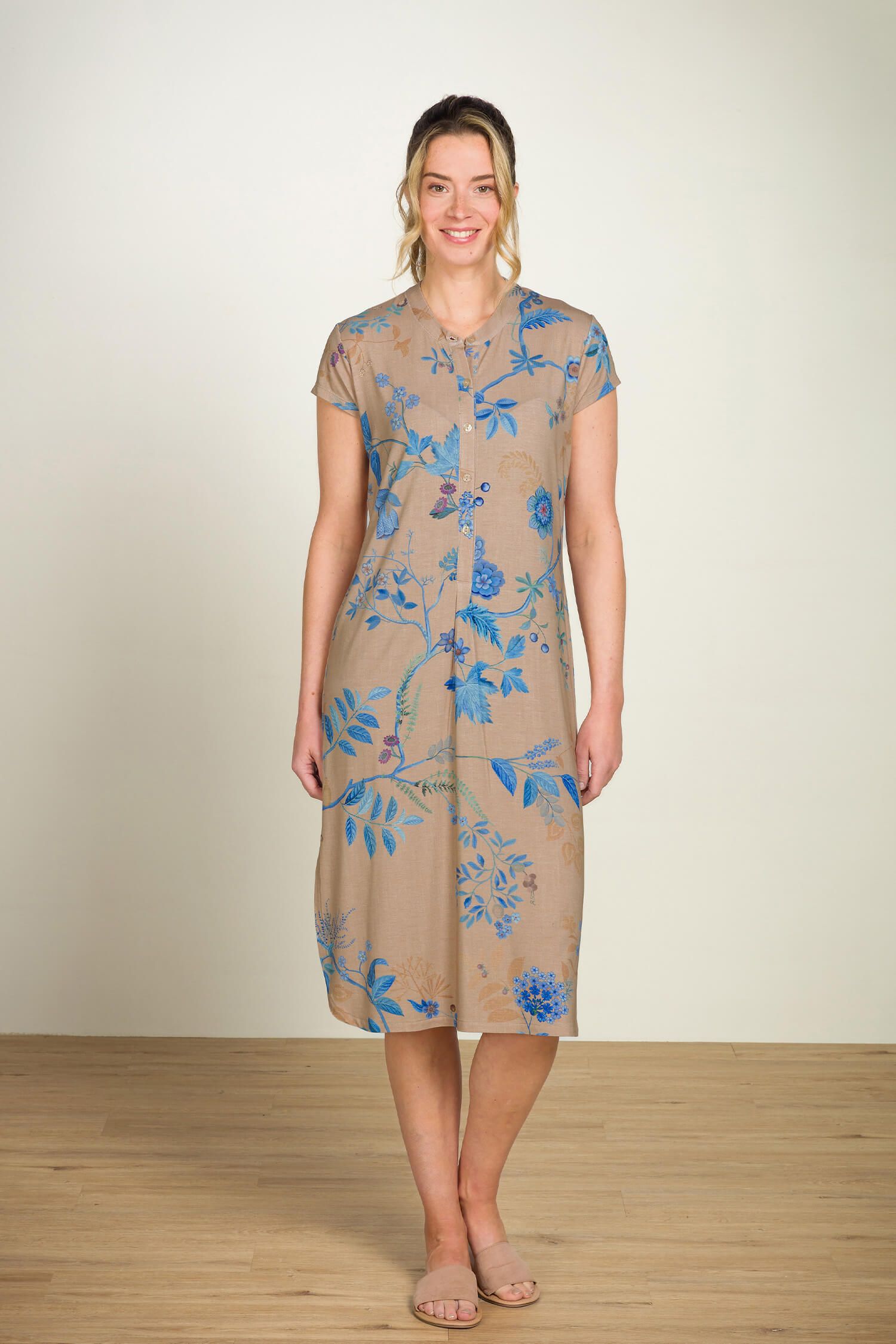 Dalia Nachthemd Korte Mouw Marigold Blauw