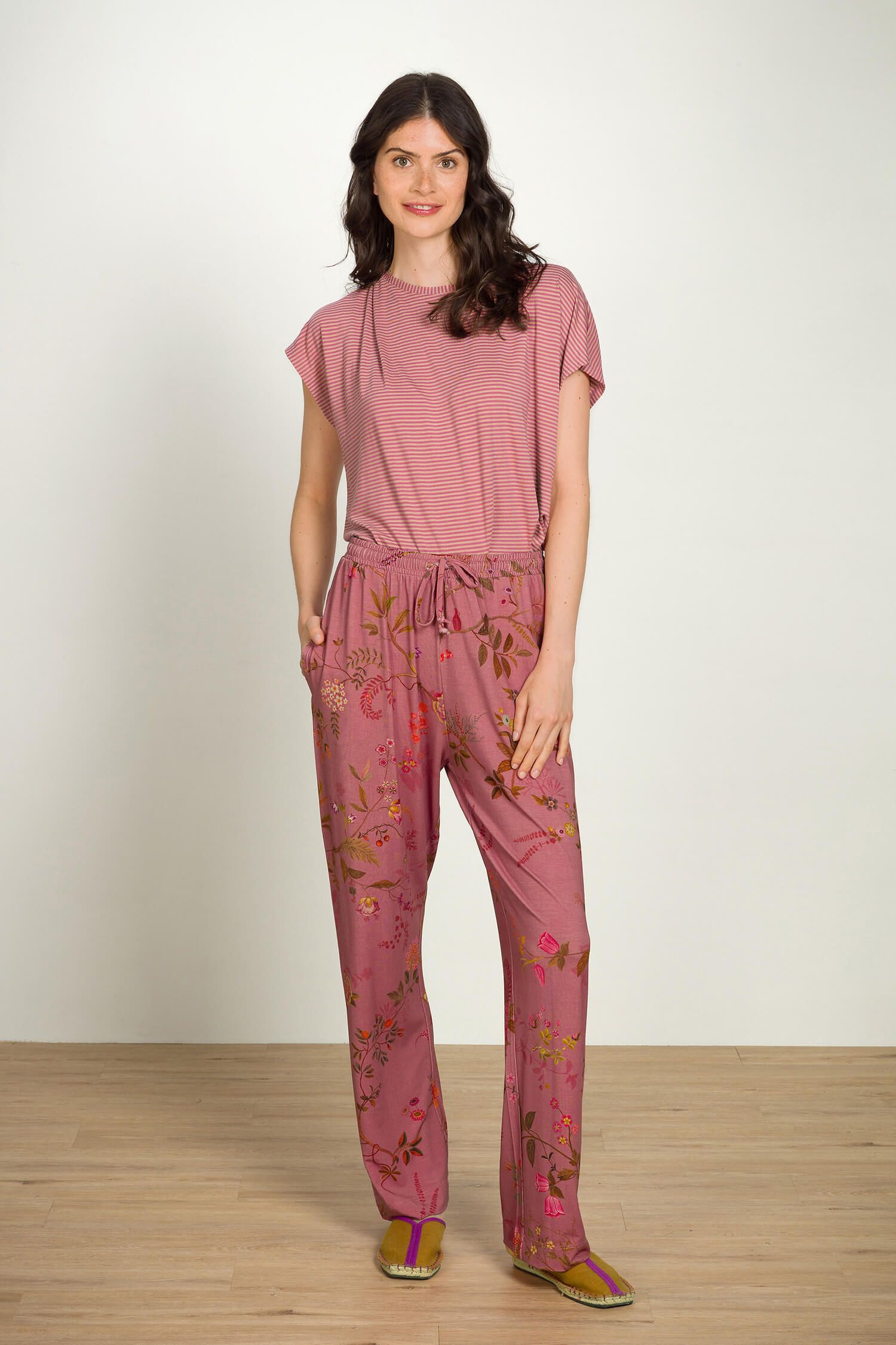 Belin Lange Broek Bodhi Flower Donkerroze