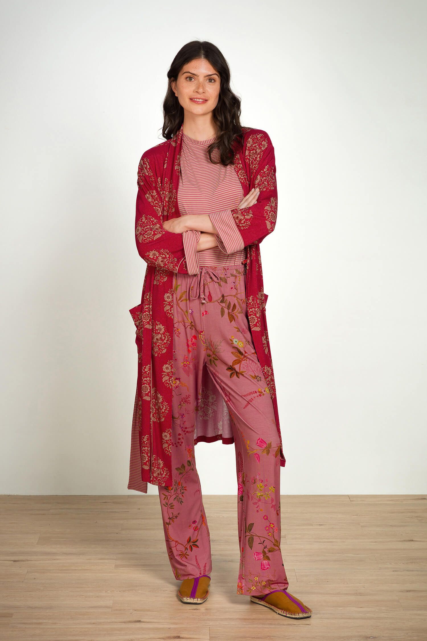 Belin Lange Broek Bodhi Flower Donkerroze