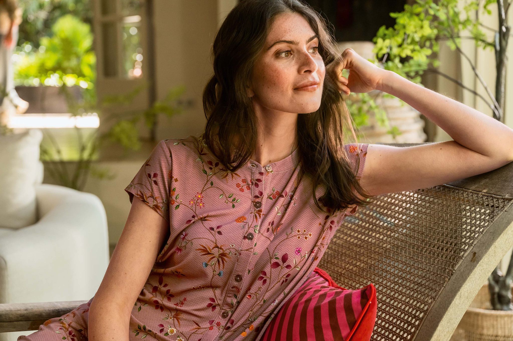 Dalia Nachthemd Korte Mouw Delhi Dreams Roze