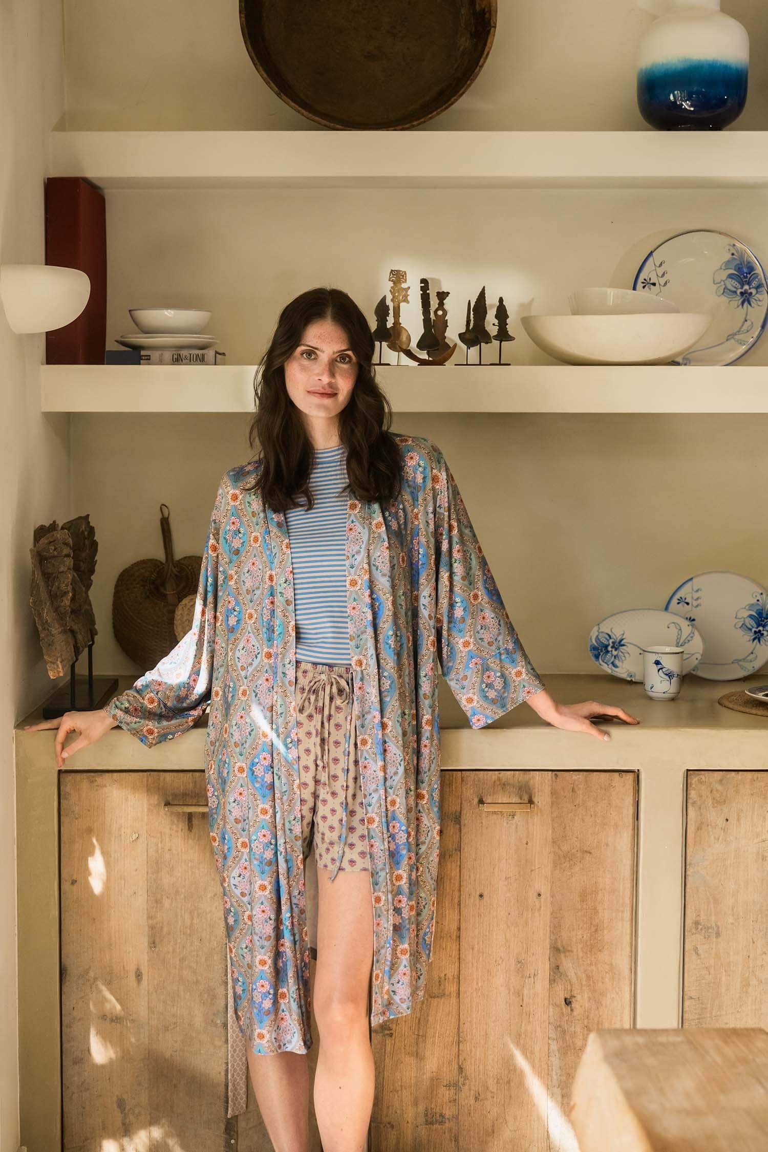 Tatum Top Korte Mouw Little Sumo Stripe Blauw