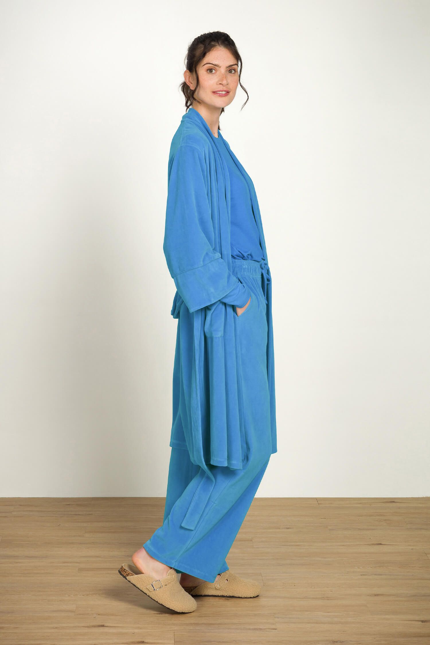 Naomi Kimono Velvet Blauw