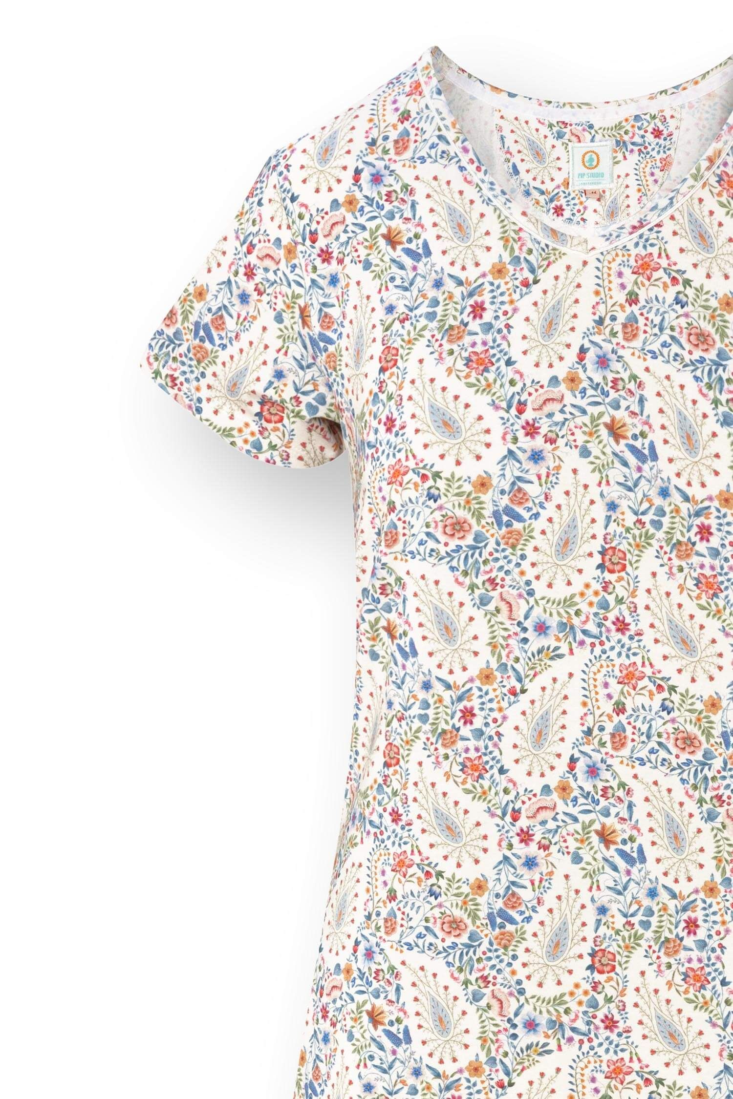 Djoy Nachthemd Korte Mouw Kairi Bloom Blauw