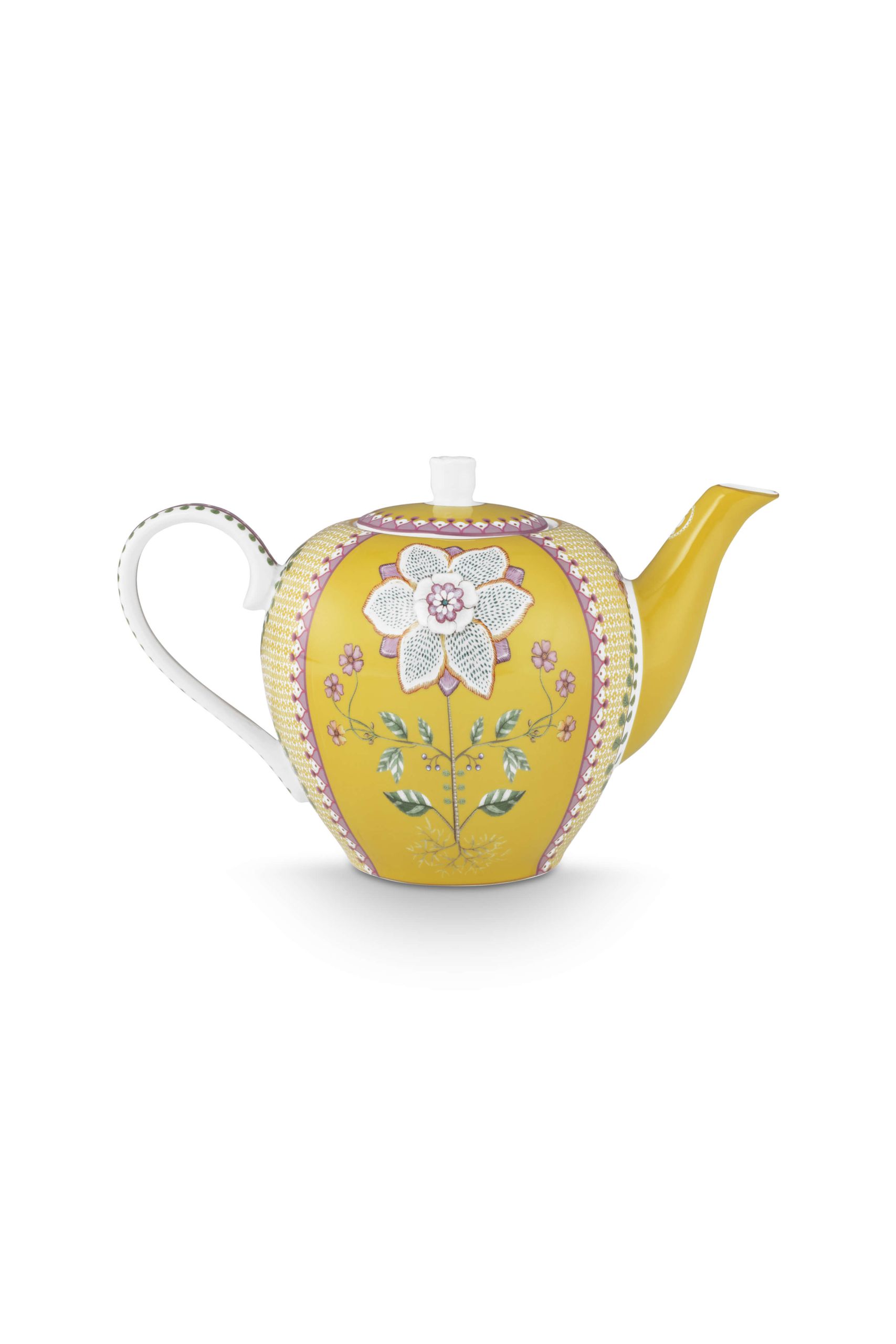 Teapot Large Lily&Lotus Tiles Yellow 1.6ltr