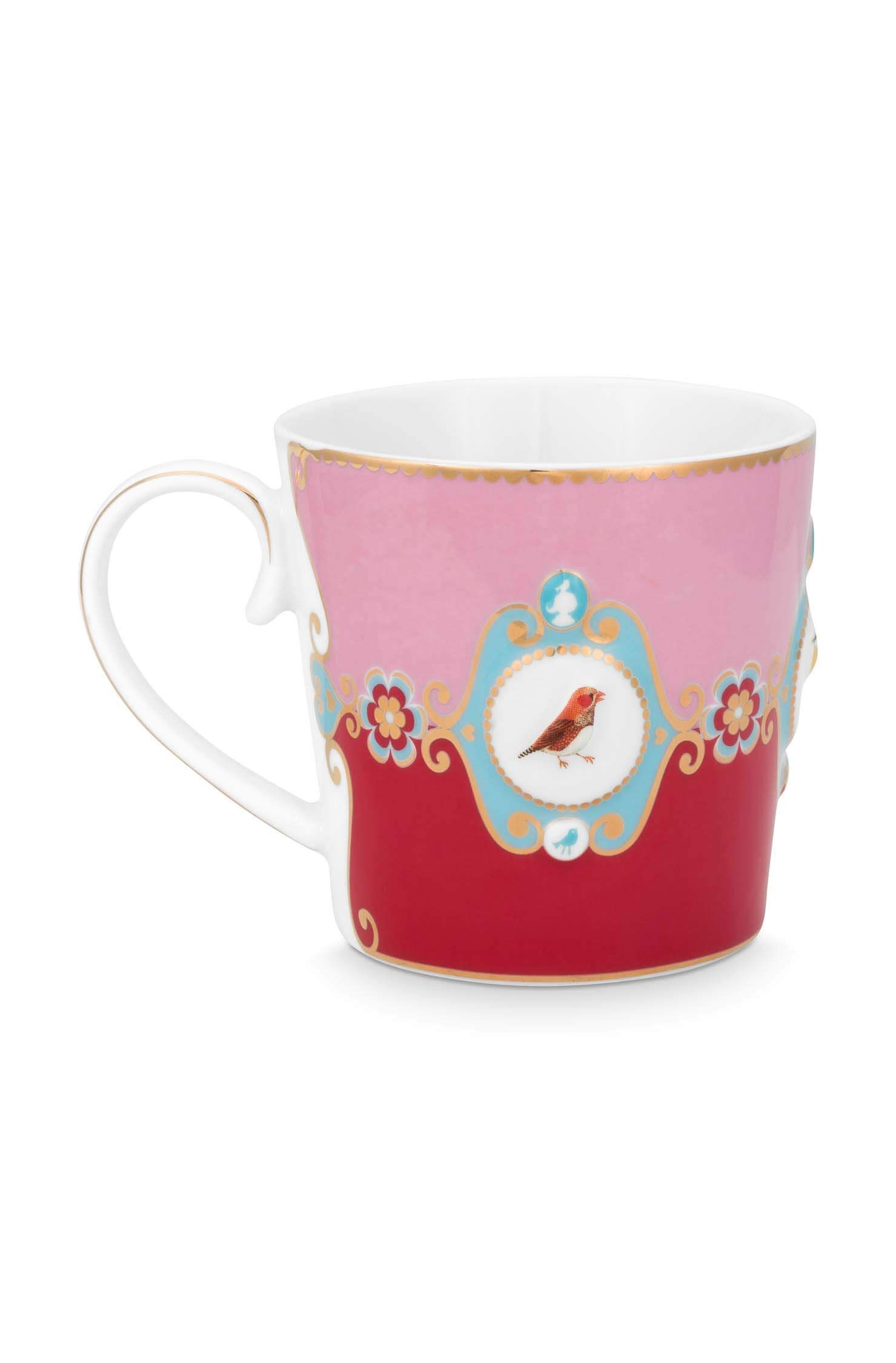 Tea for One Love Birds Medallion Red-Pink