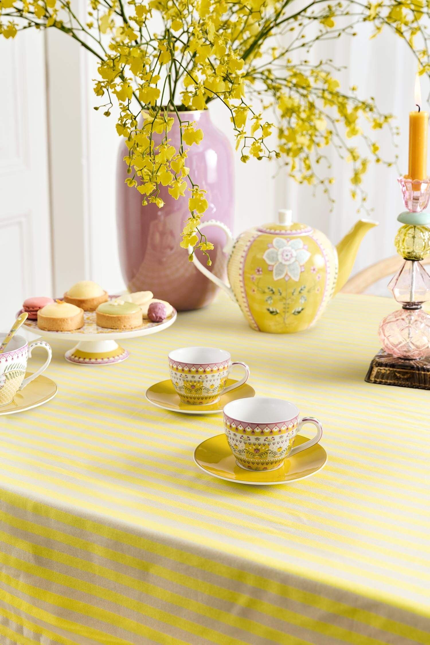 Set/2 Espresso Kop & Schotel Lily&Lotus Geel 120ml