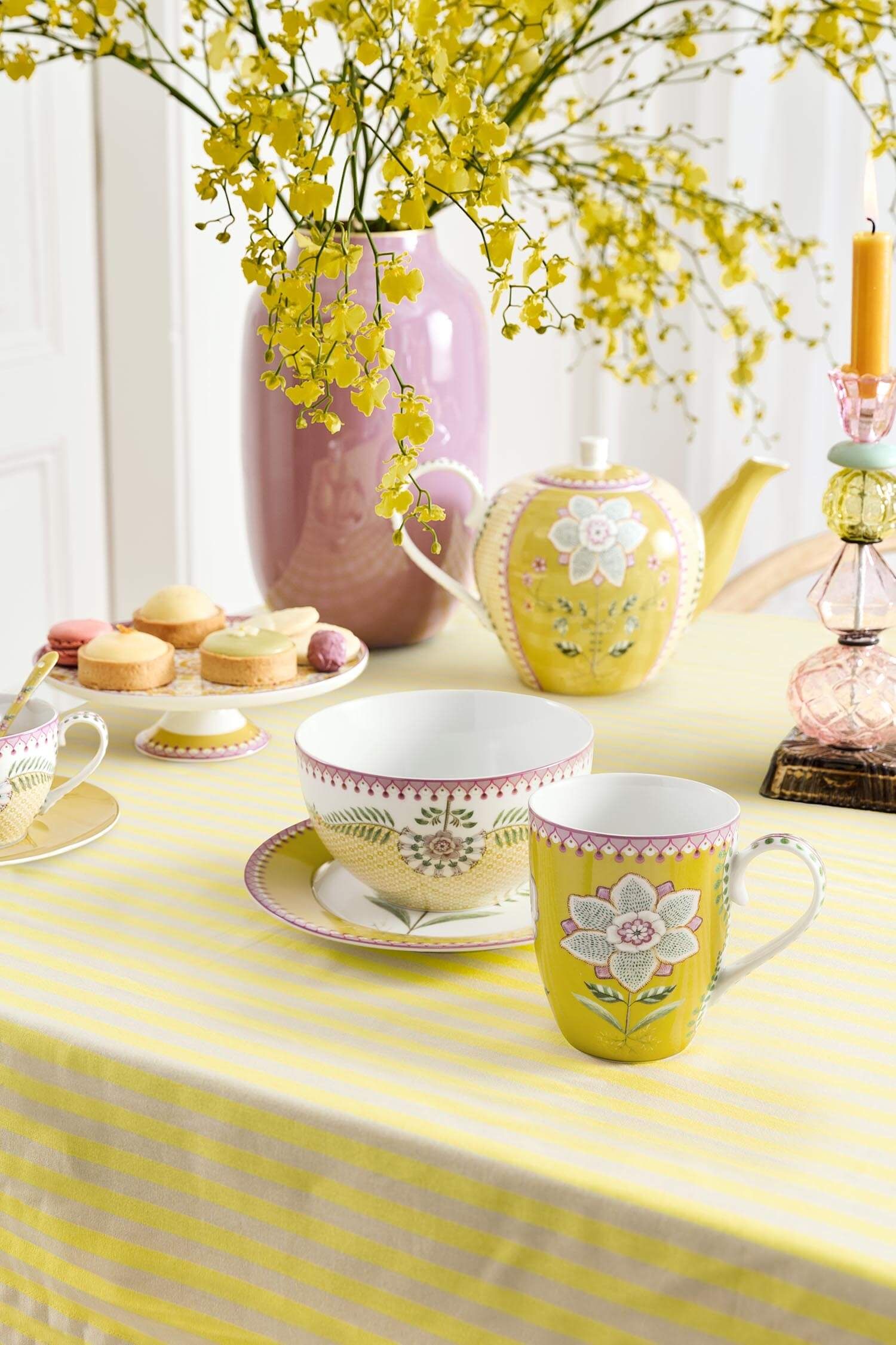 Set/3 Breakfast Set Lily&Lotus Yellow