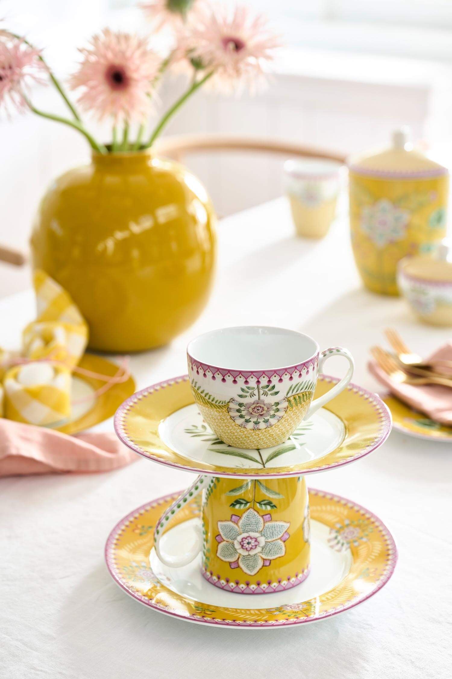 Cup and Saucer Lily&Lotus Tiles Yellow 300ml
