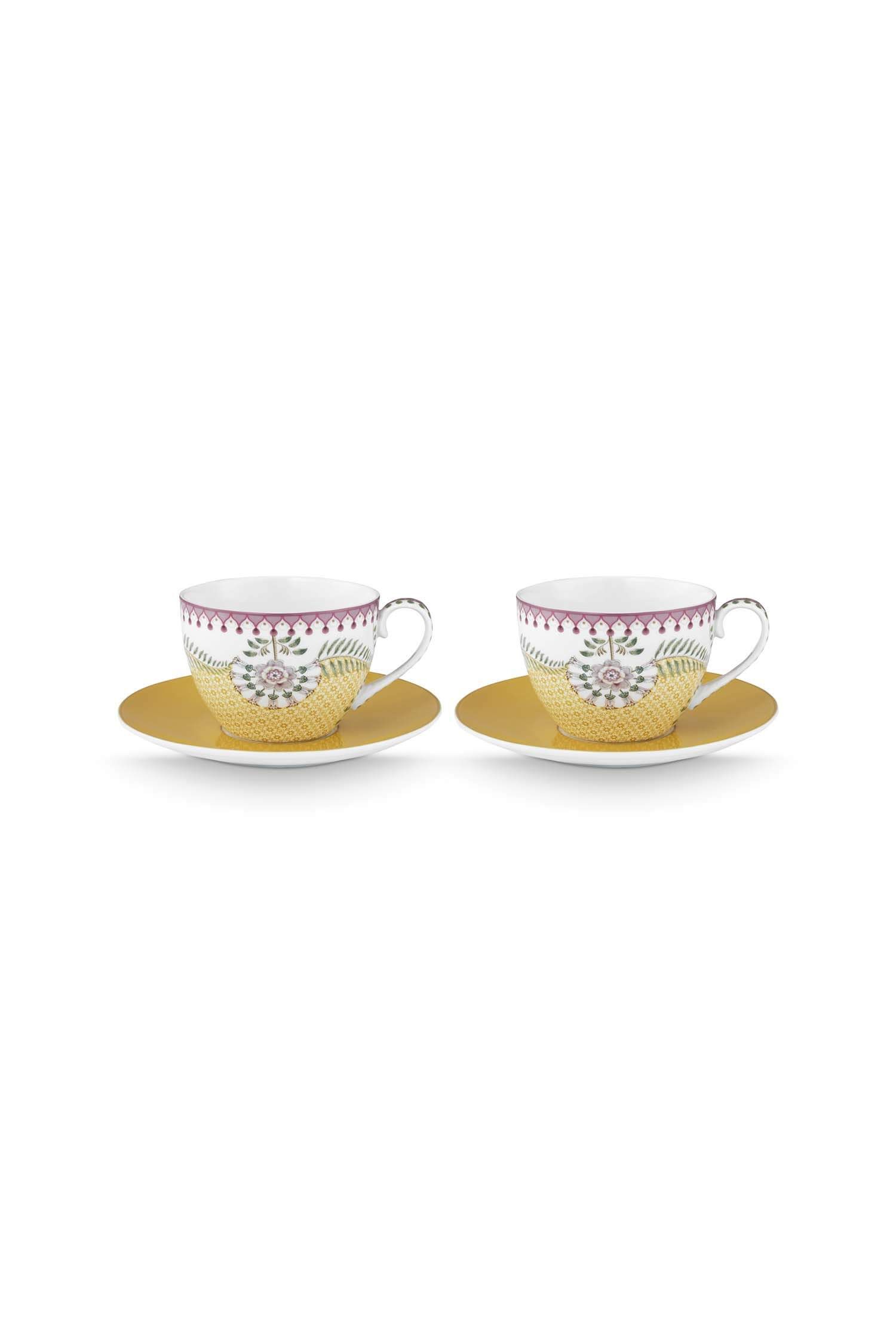 Set/2 Tasses et Soucoupes Lily&Lotus Tiles Jaune 300ml