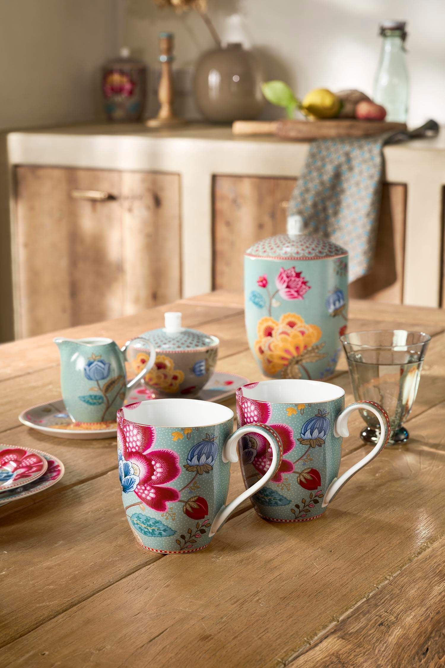 Set/2 Tasses Blooming Tales Fantasy Bleu 450ml