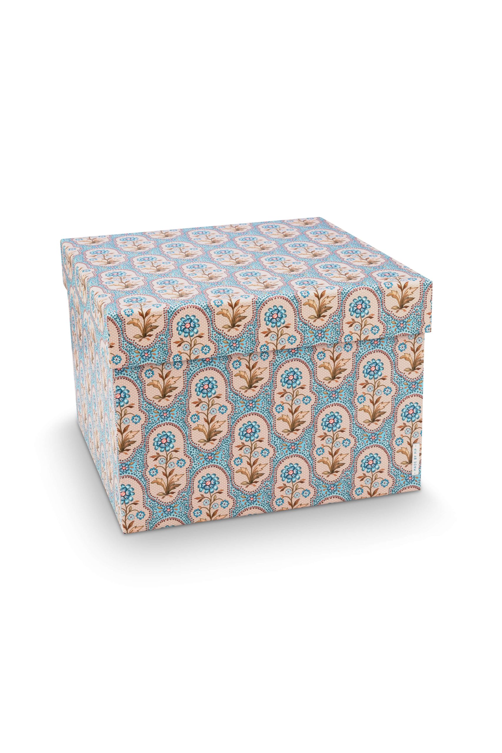 Set/2 Box Square Blooming Tales Blue-Khaki