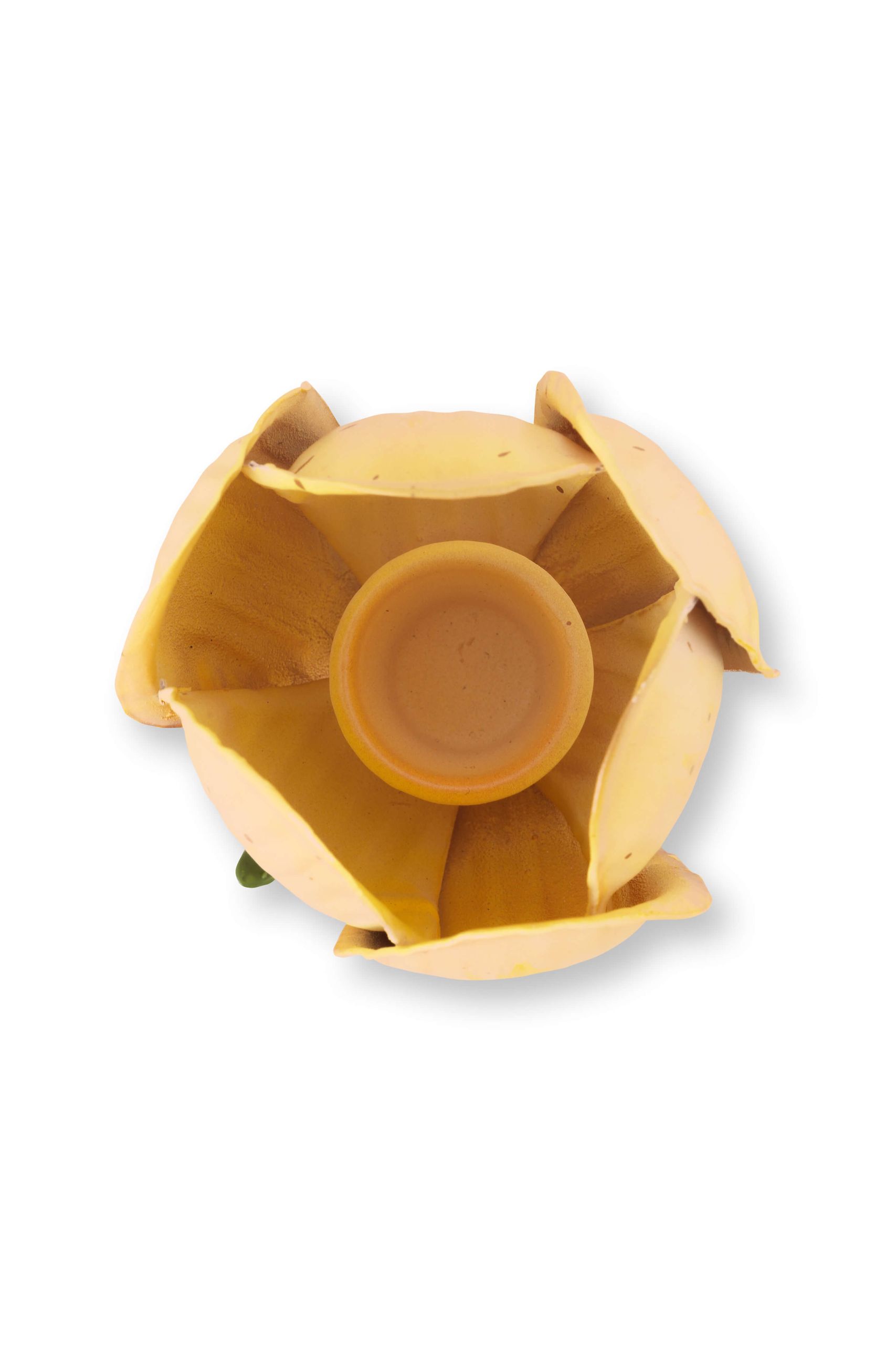 Candle Holder Metal Tulip Yellow 21cm