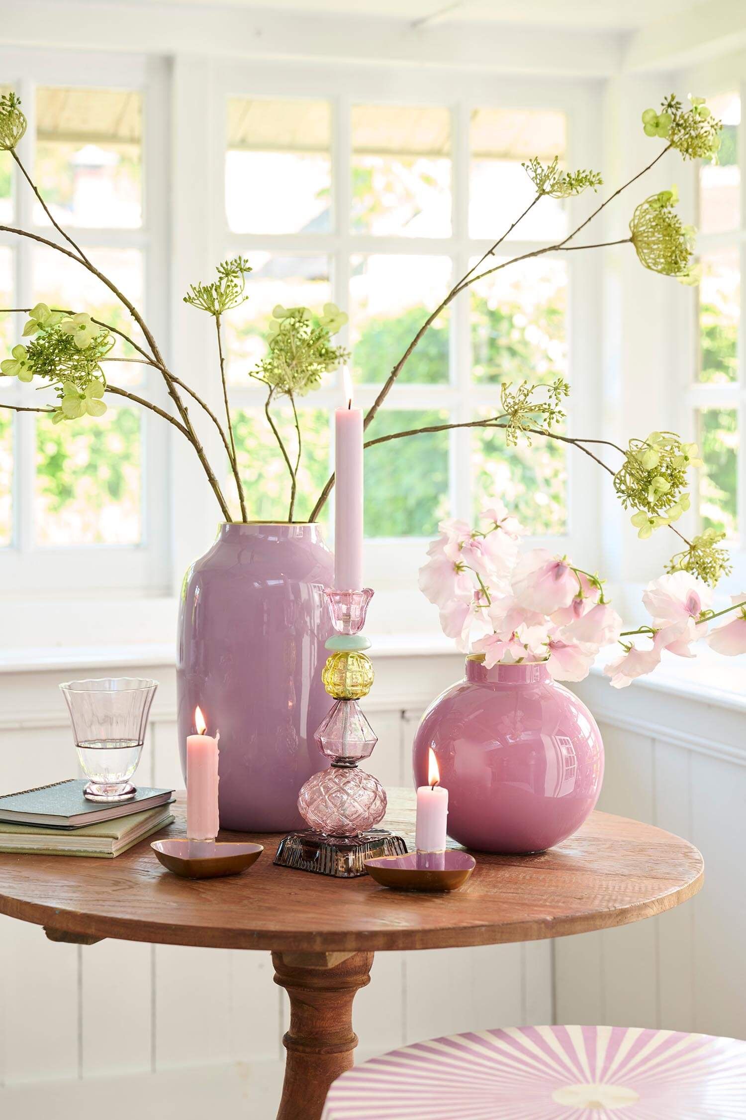 Vase Metal Oval Lilac 30cm