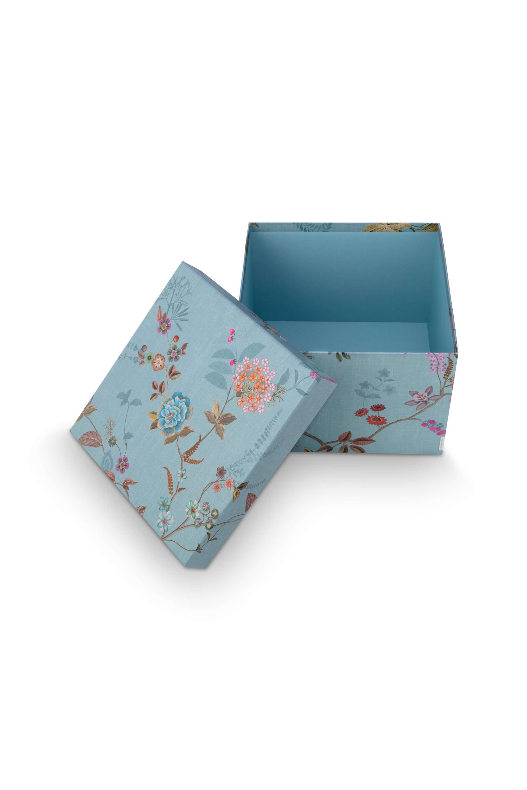 Set/2 Box Square Blooming Tales Blue-Khaki