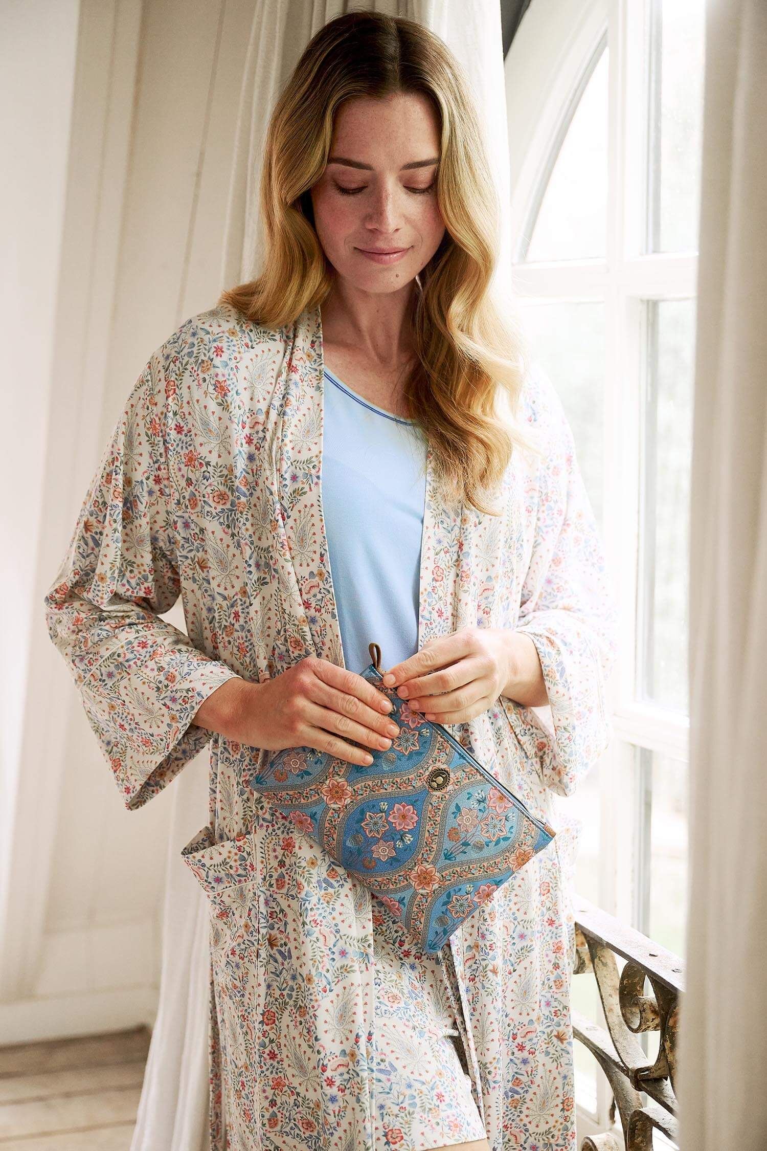 Toilettas Charly Medium Ornamento Blauw