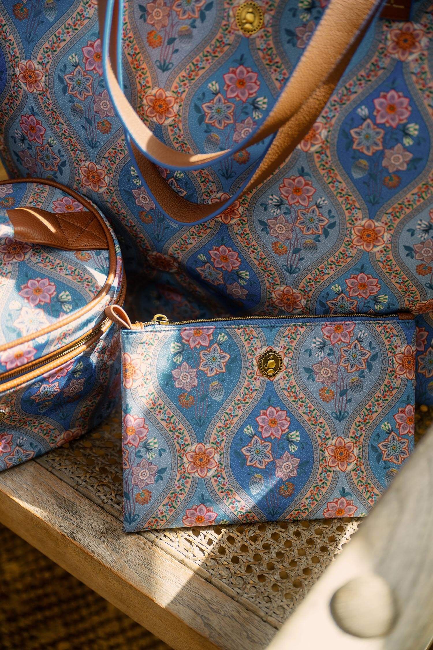 Toilettas Charly Medium Ornamento Blauw