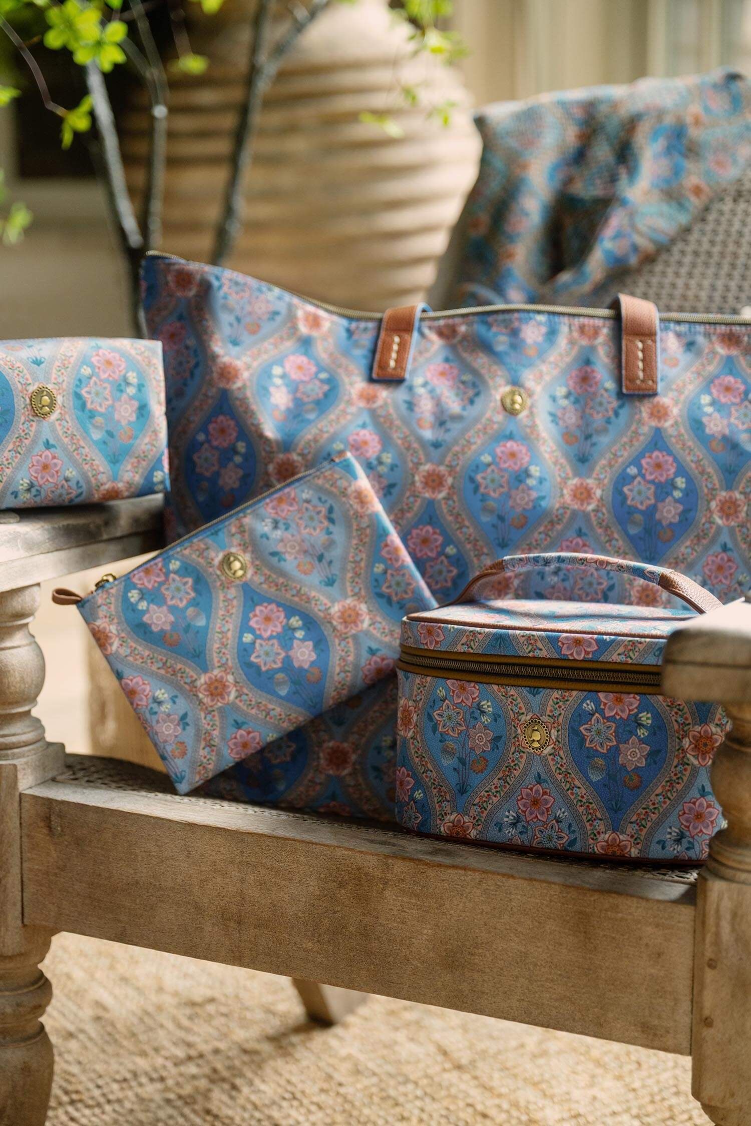 Beauty Case Cleo Ornamento Blauw