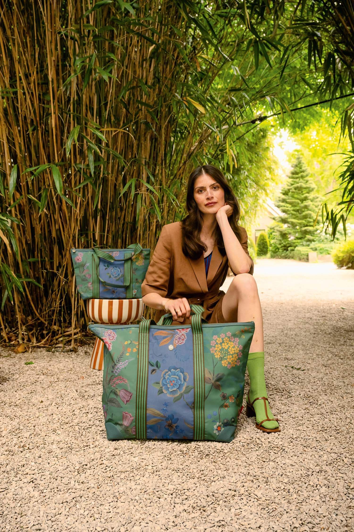 Tragetasche Tilda Groß Bodhi Flower Grün