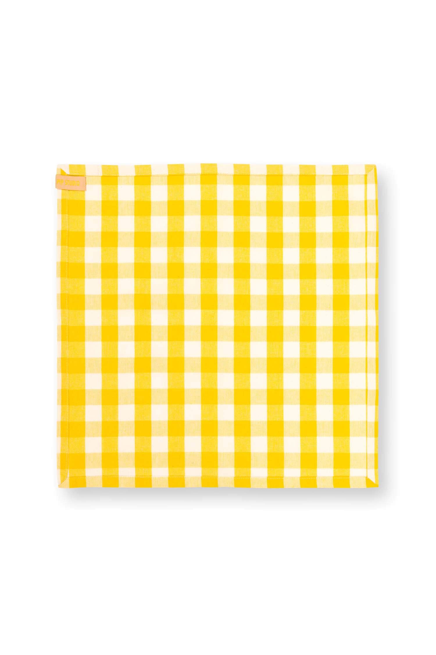 Set/4 Napkins Check Yellow